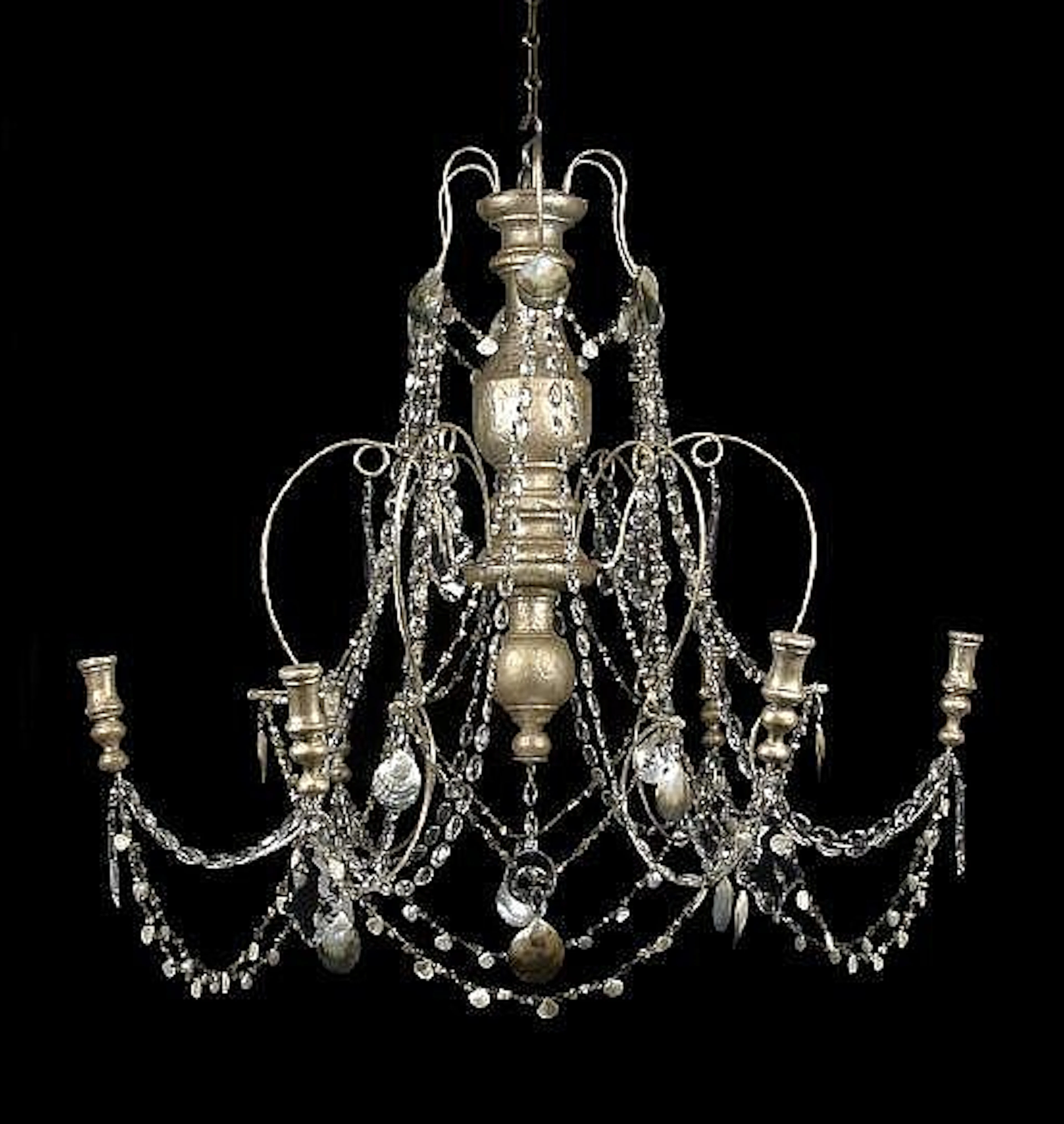 Large Italian Silvered Wood