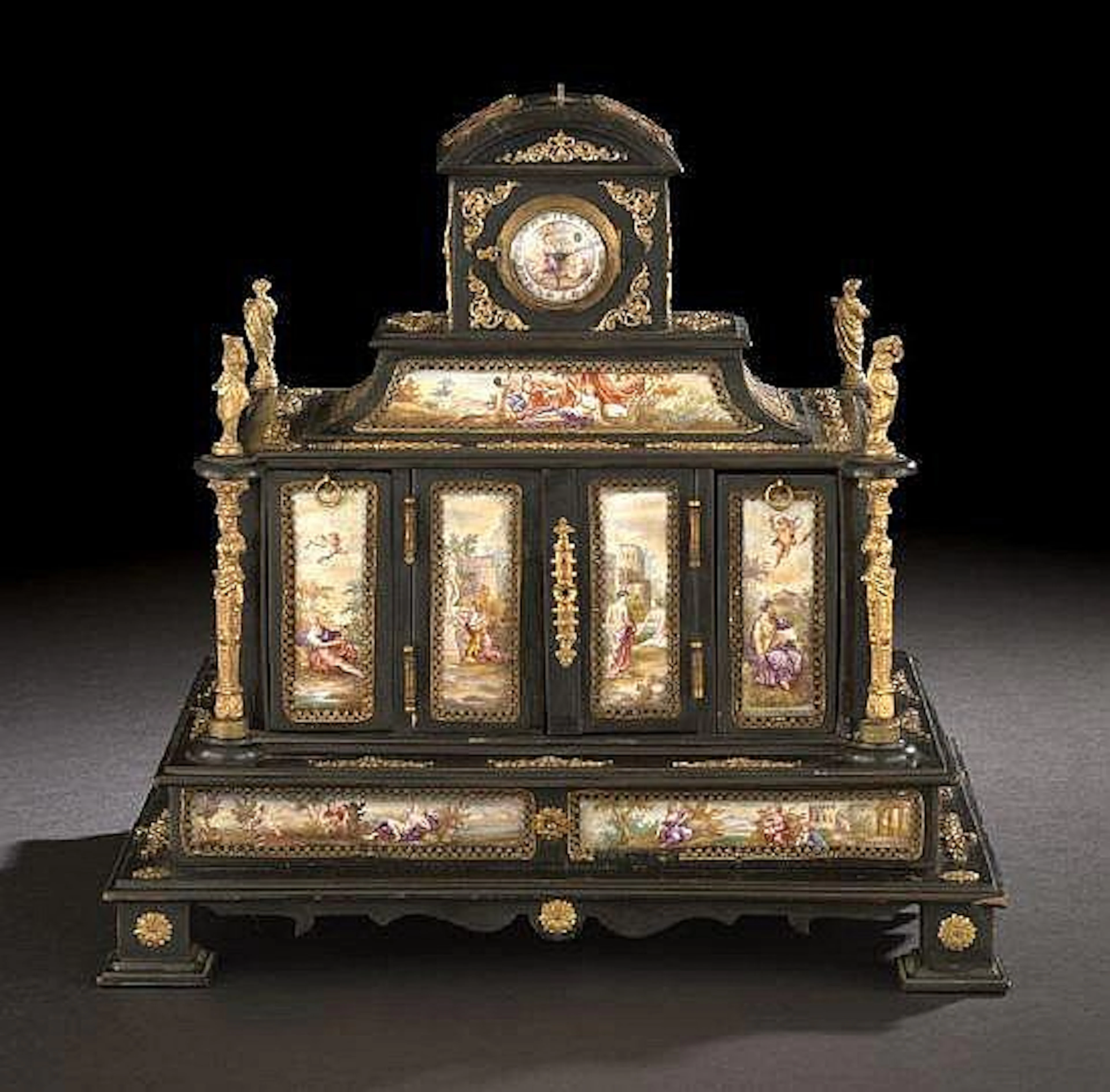 Sumptuous Viennese Gilt-Brass- and Enamel