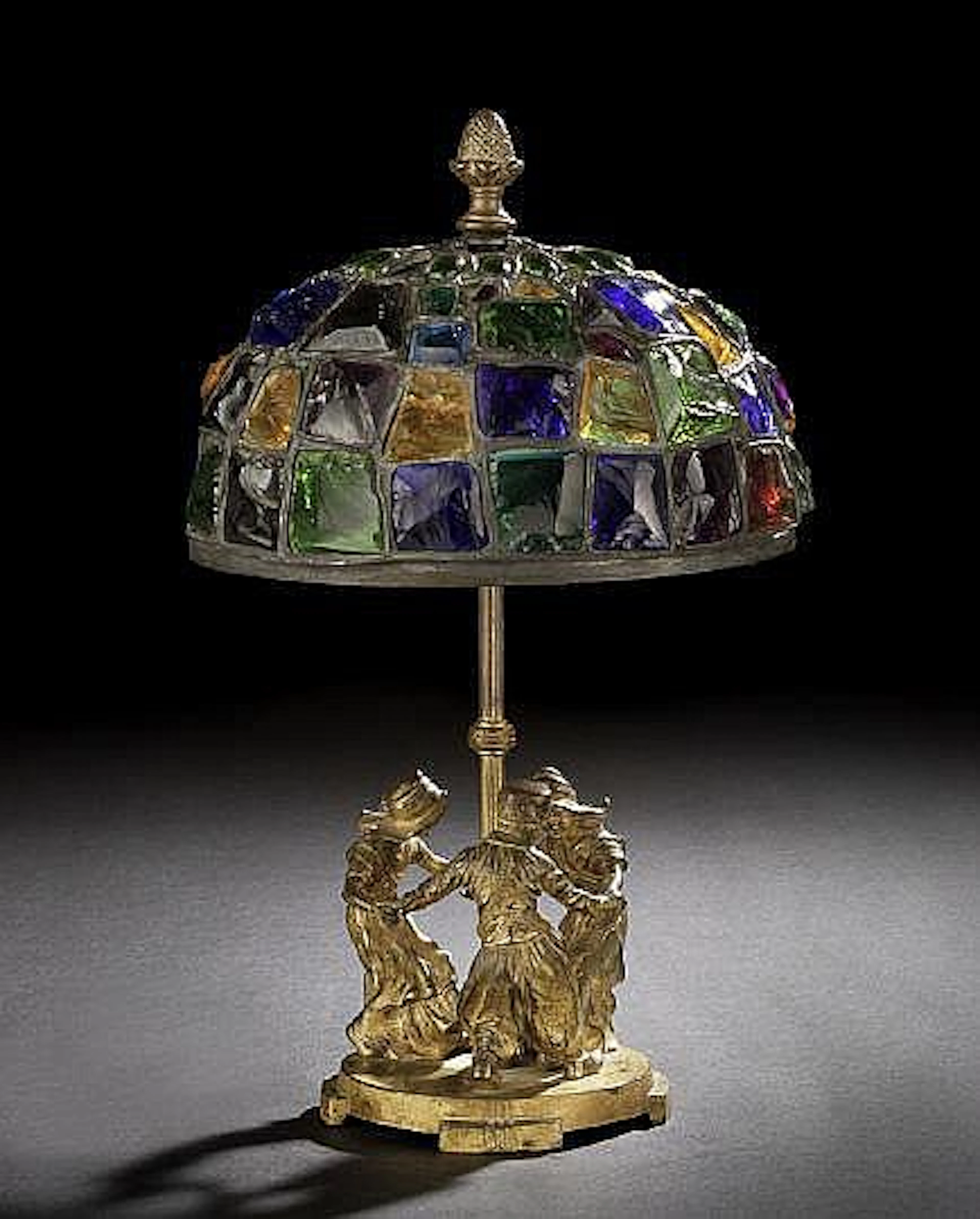 French Gilt-Bronze and Cullet Glass "Ring Around