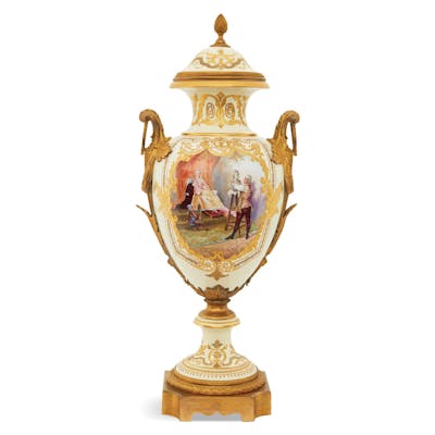 French Bronze-Mounted Porcelain Revolving Urn