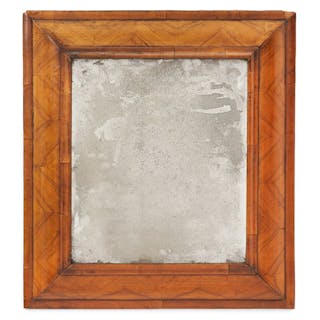 Baroque Walnut-Veneered Cushion Mirror