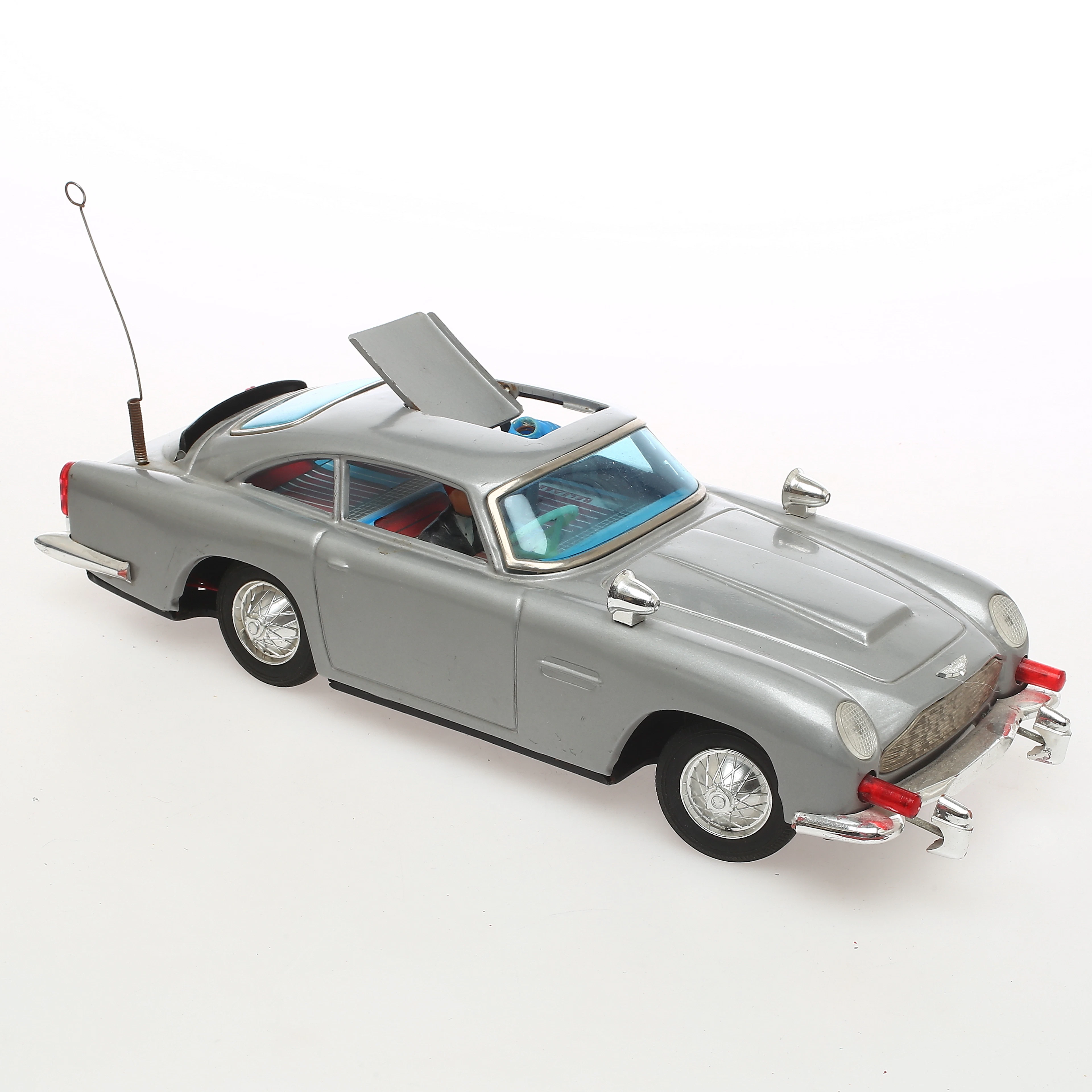Vintage 007 James Bond Aston Martin tinplate batteri ASC-AOSHIN LTD Japan 1966:.
