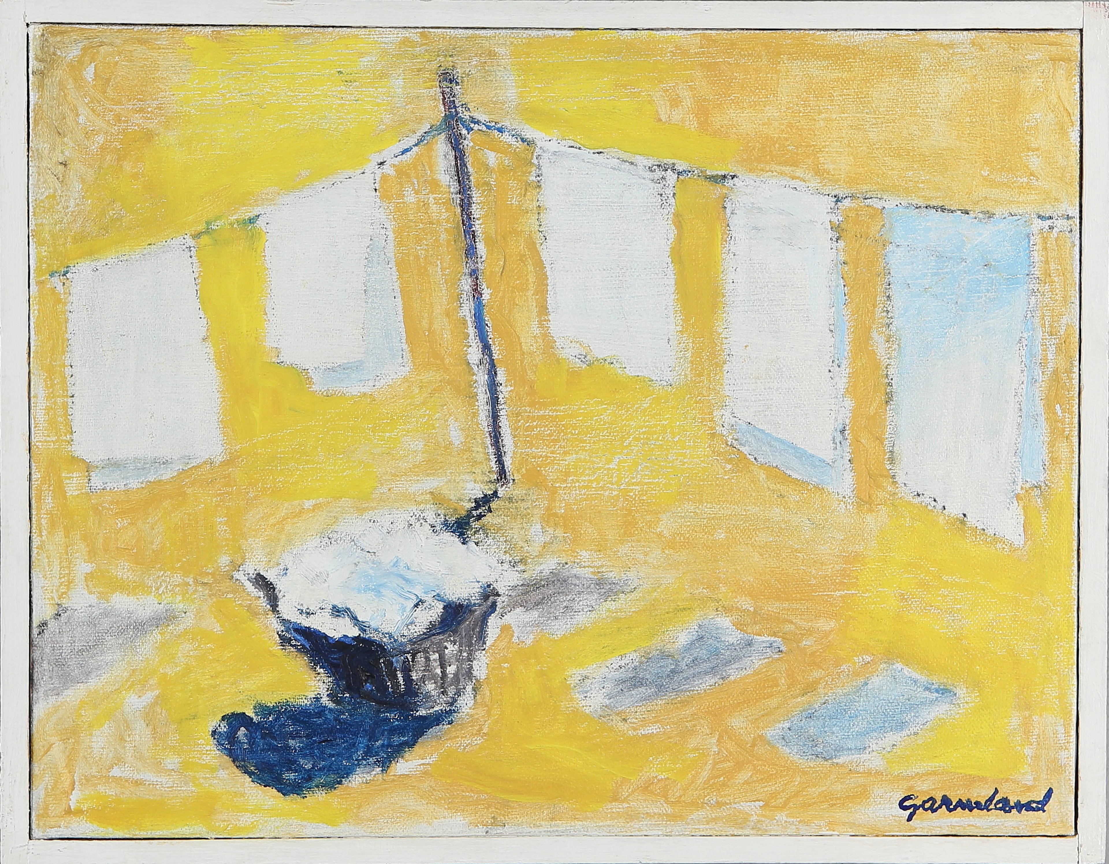 HARALD GARMLAND. "Tvätt", olja på duk, signerad.