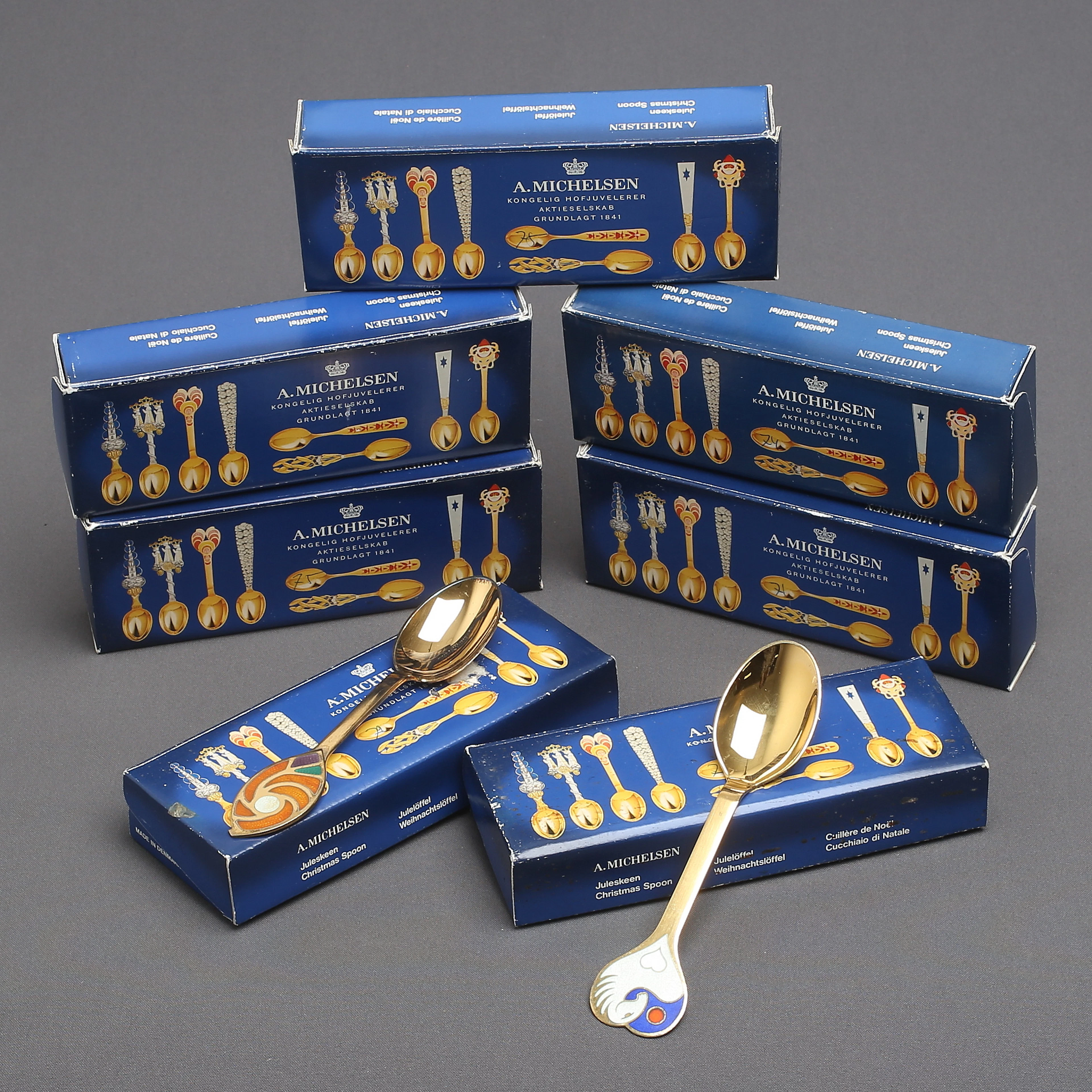 A MICHELSEN, 7 st, julskedar, sterlingsilver.