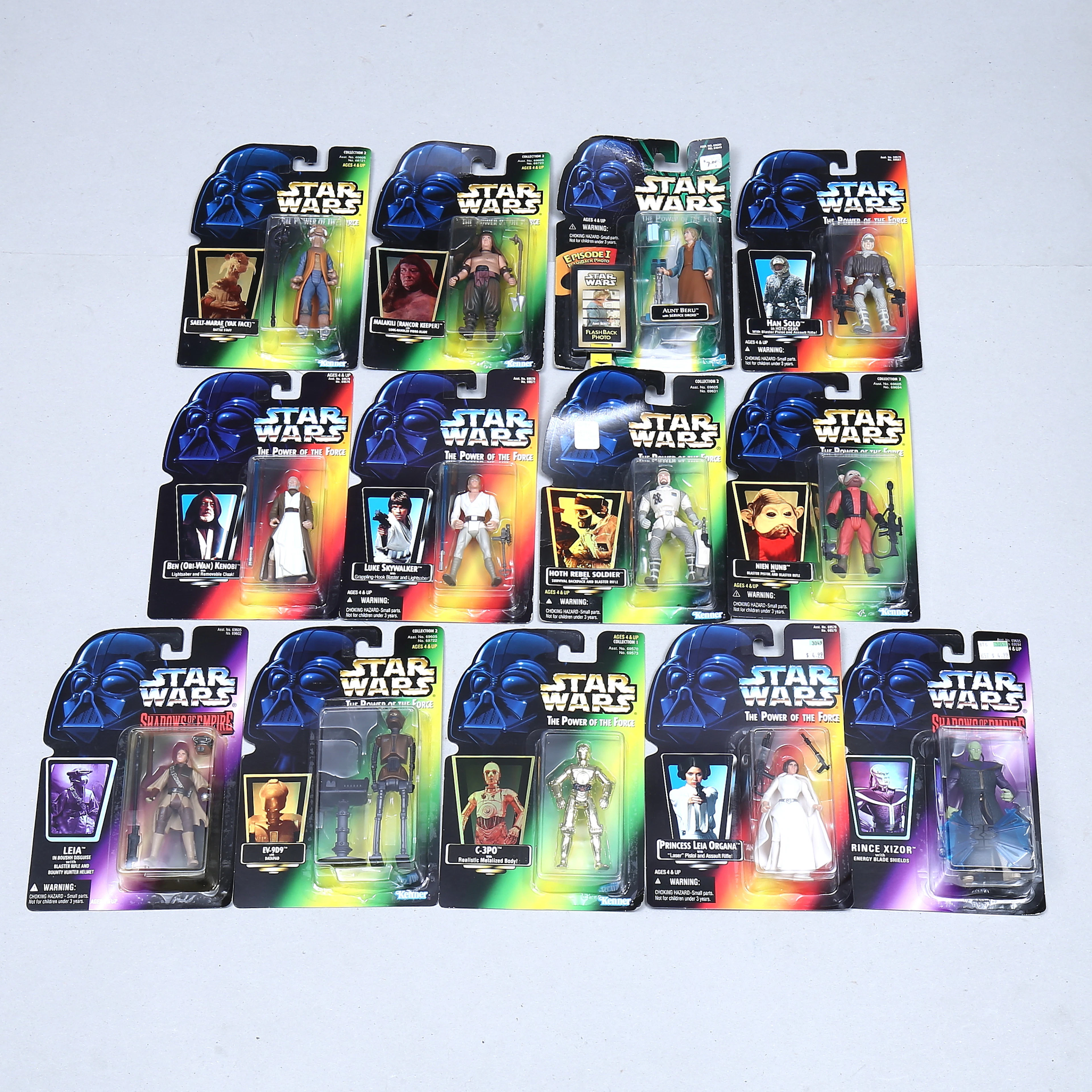 STAR WARS, action figurer, 13 st, Hasbro och Kenner, 1990-tal.