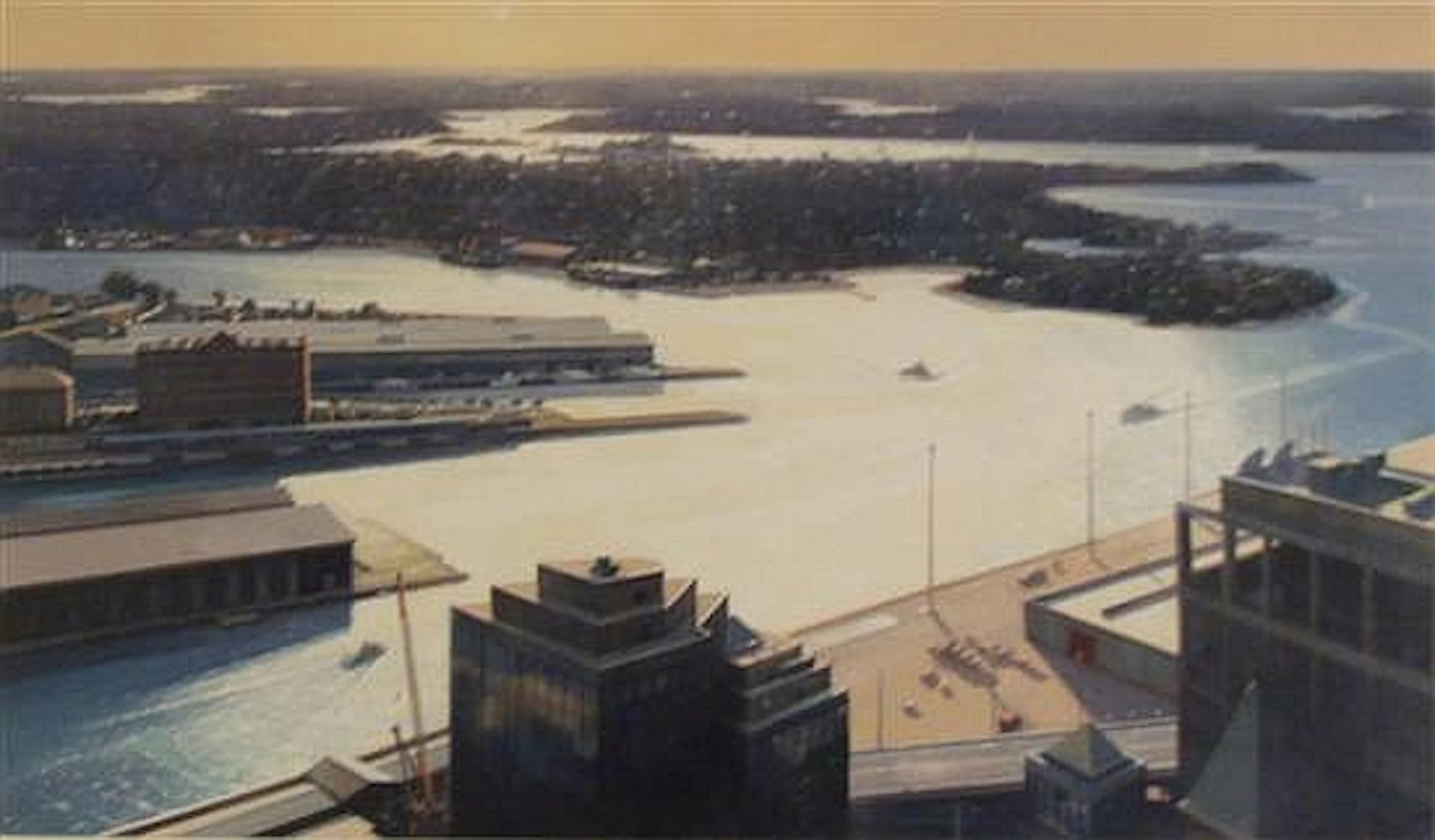 Jeffrey Rigby (b.1948) Evening, Walsh Bay 1996 Gouache & mixed media