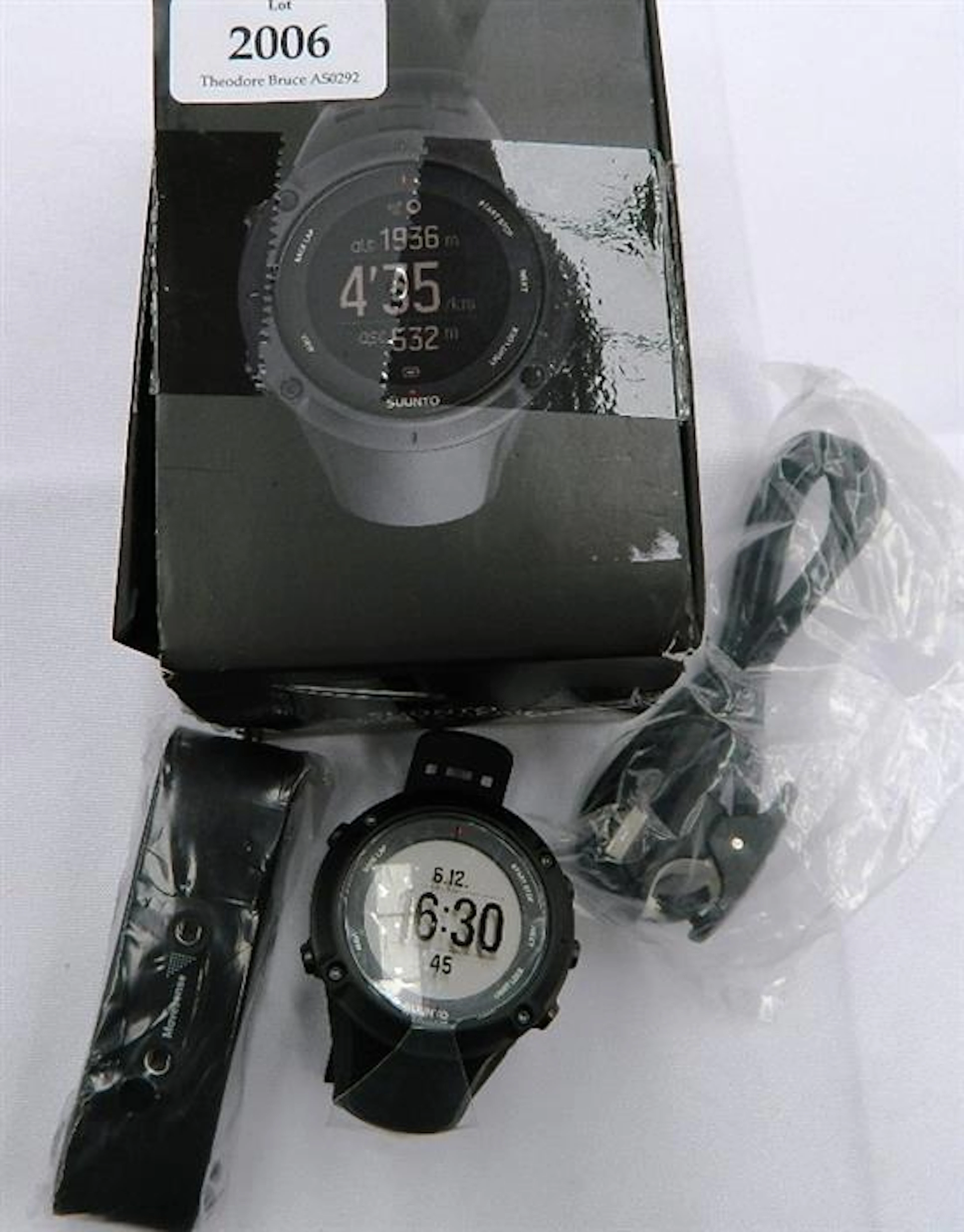 A Suunto watch with GPS functions in original (damaged) box