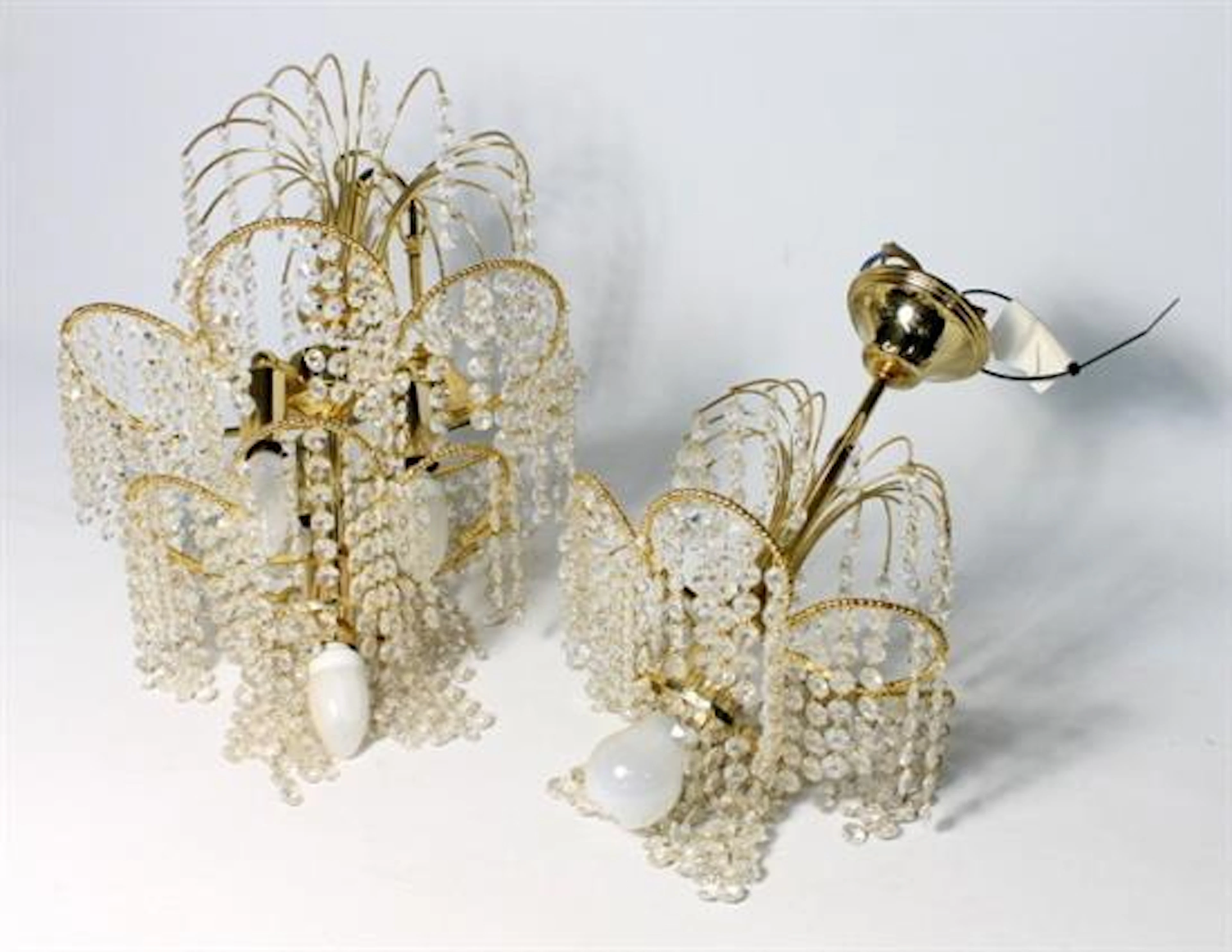 Two Contemporary Crystal Chandeliers