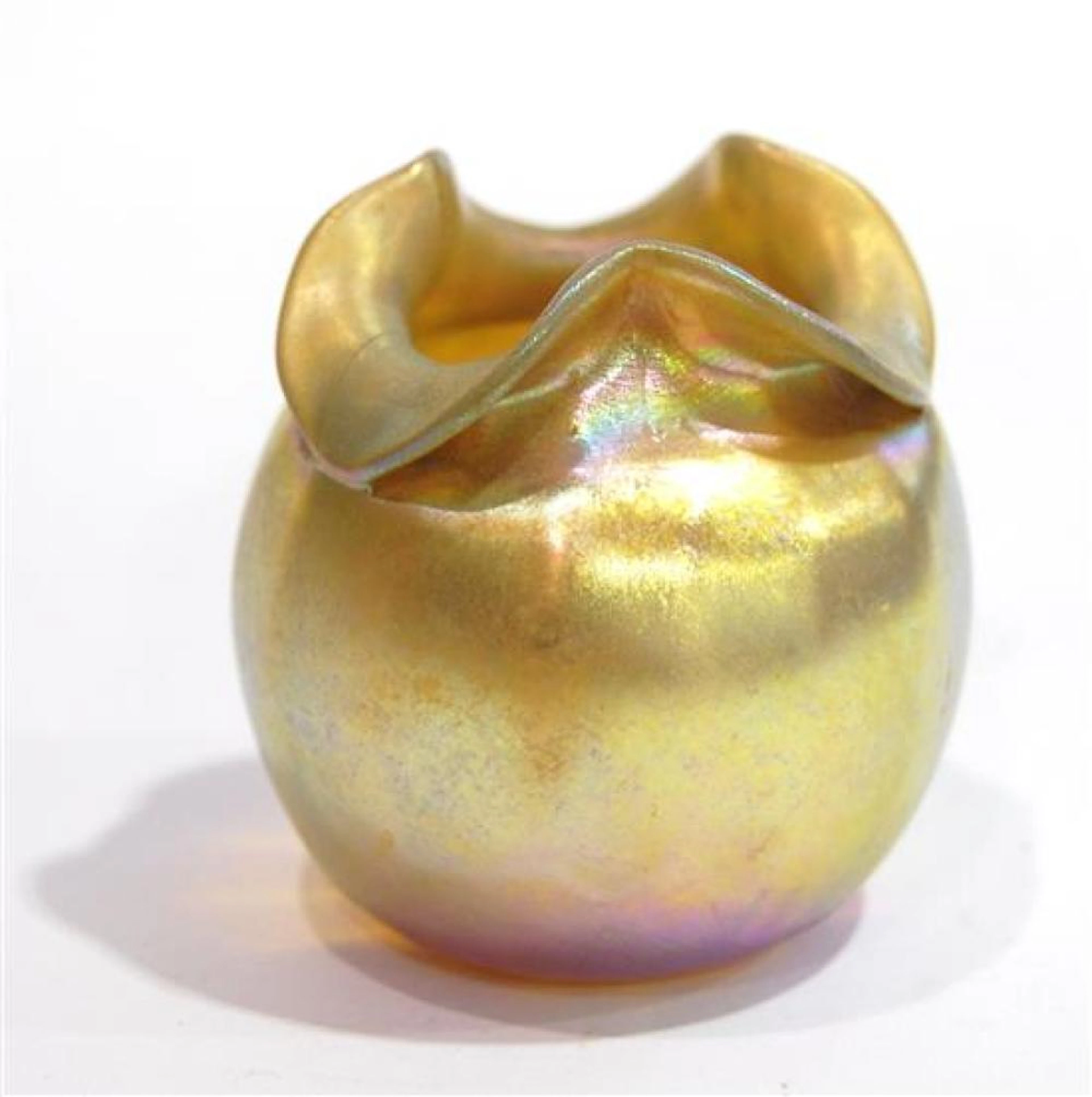 A Miniature Tiffany Favrile Glass Vase