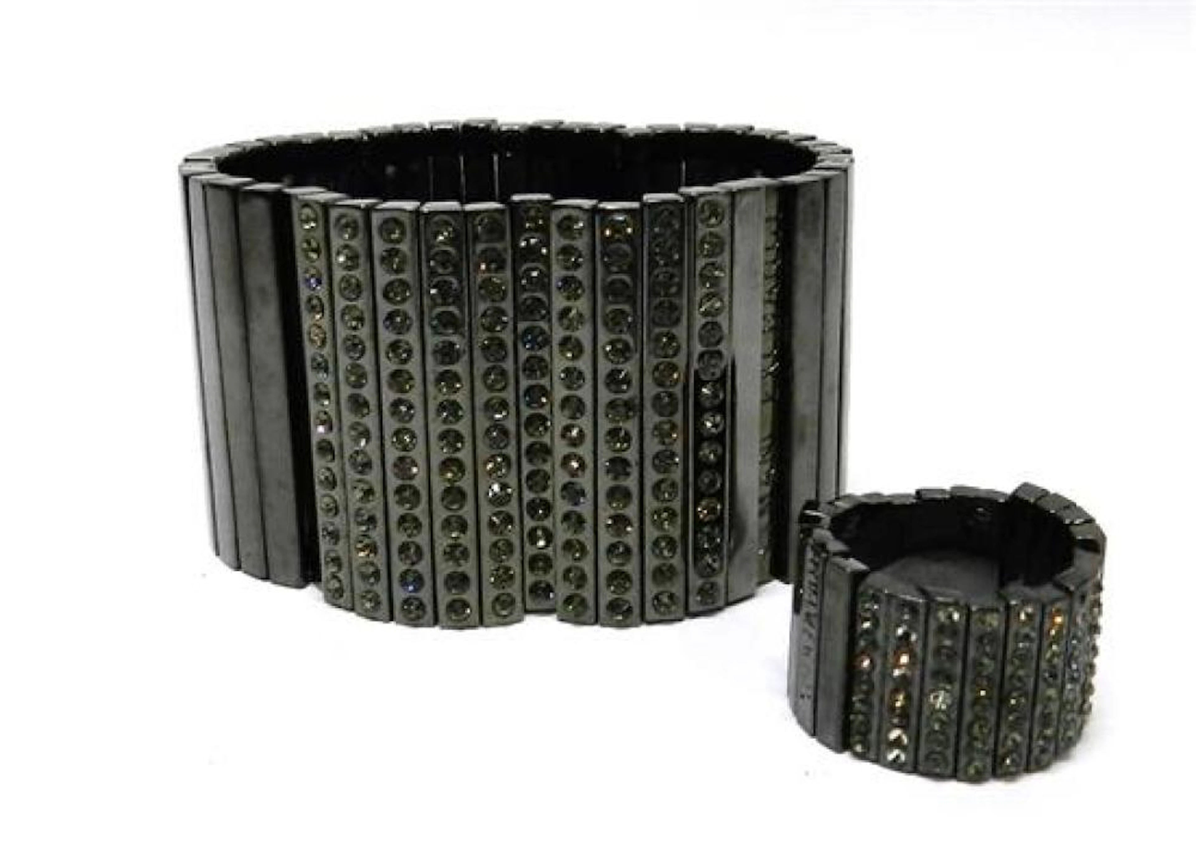 An Armani Exchange Black Anodised & Crystal Bracelet & Matching Ring