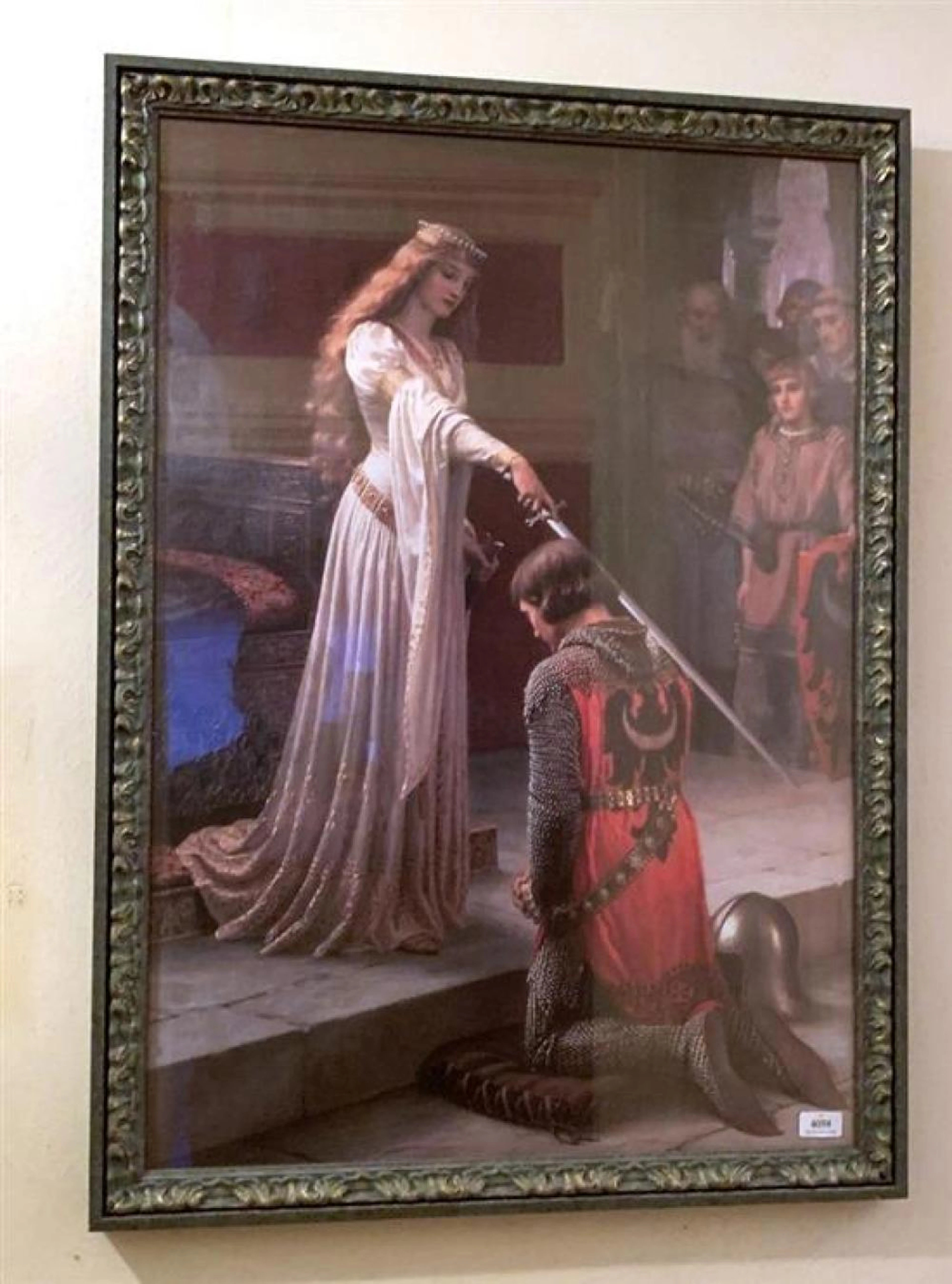 A Framed Print After Edmund Blair Leighton, The Accolade