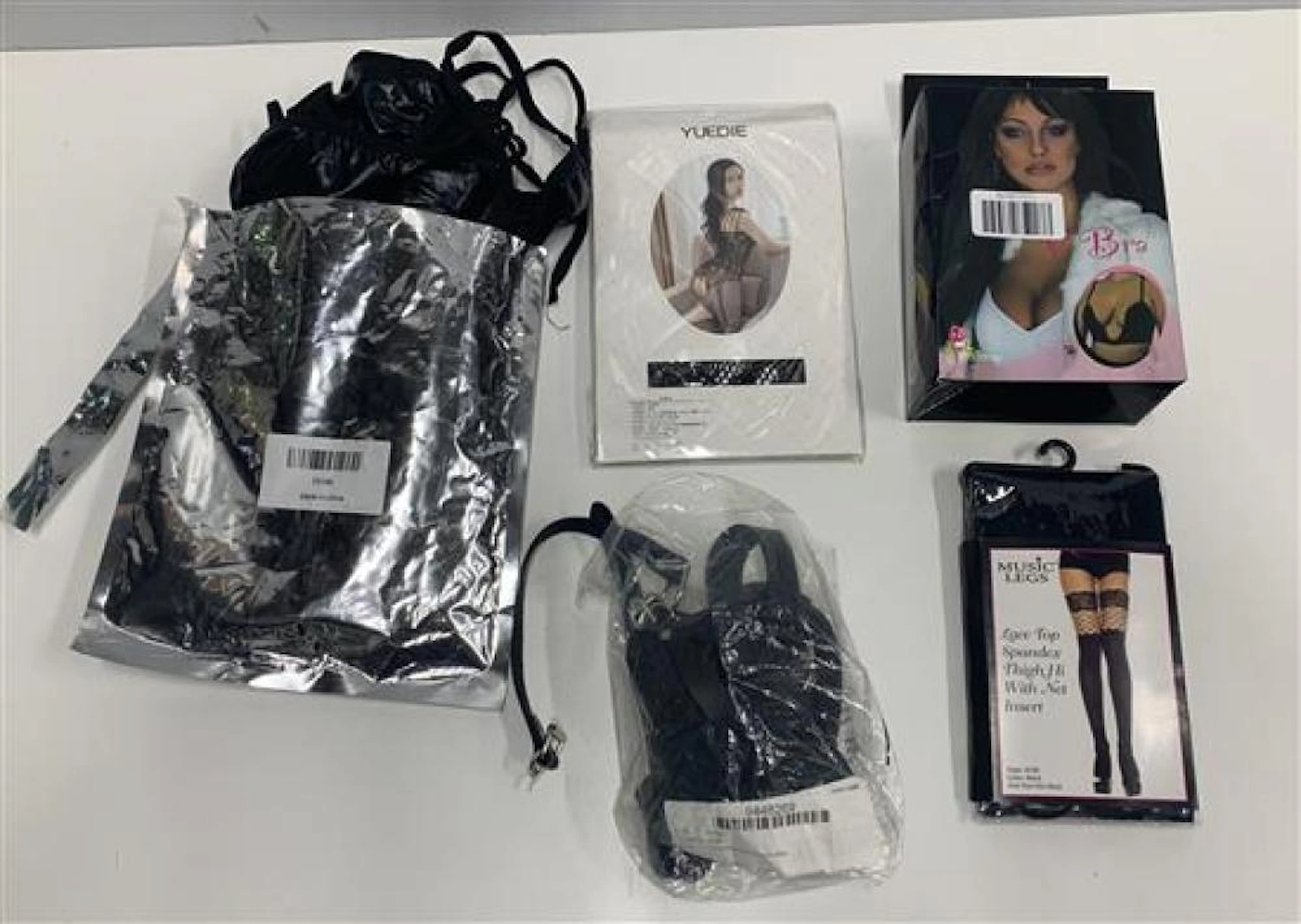 A bag of assorted erotic wear