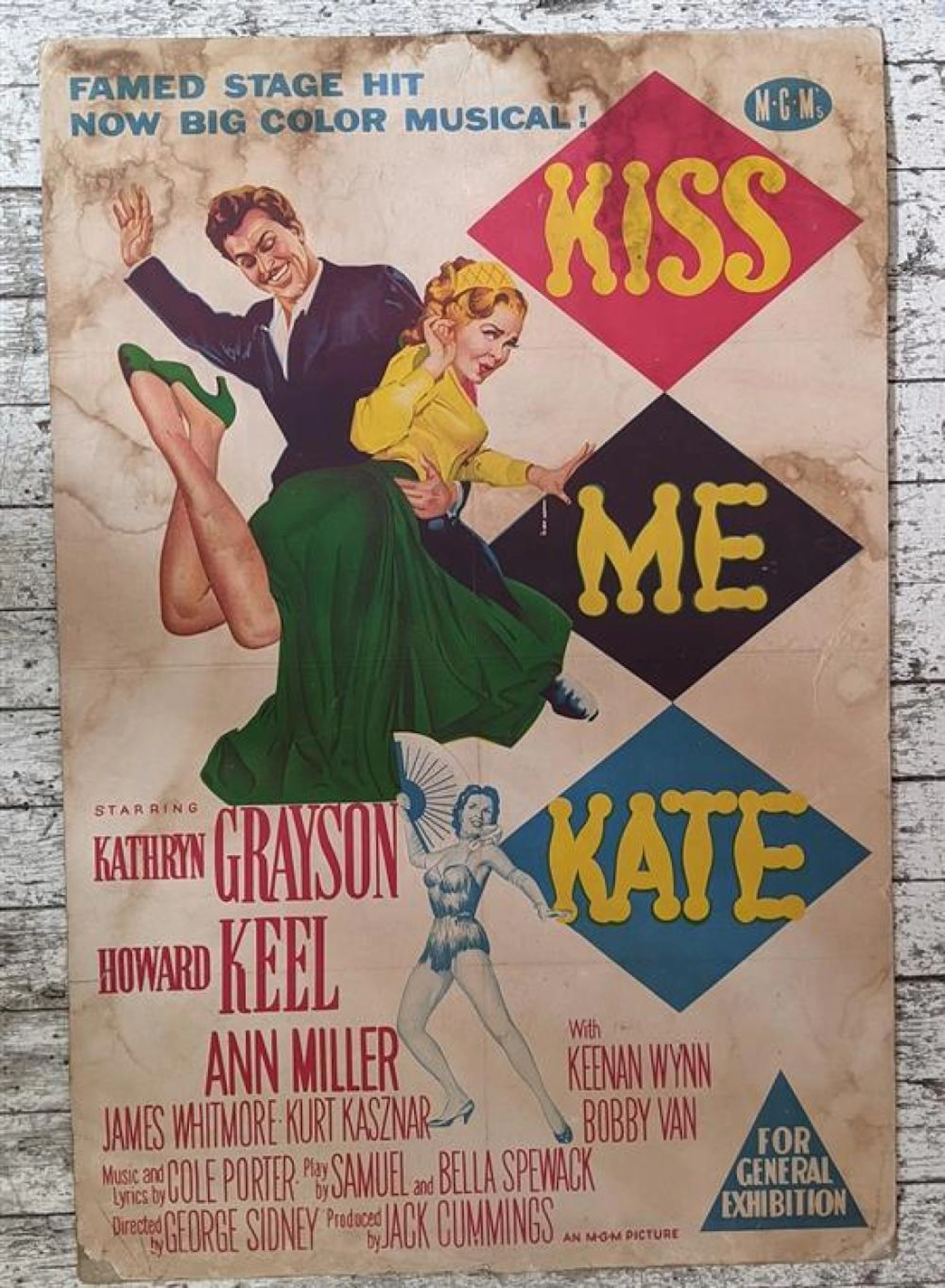 Kiss Me Kate. Starring Kathryn Grayson. Colour Movie Poster