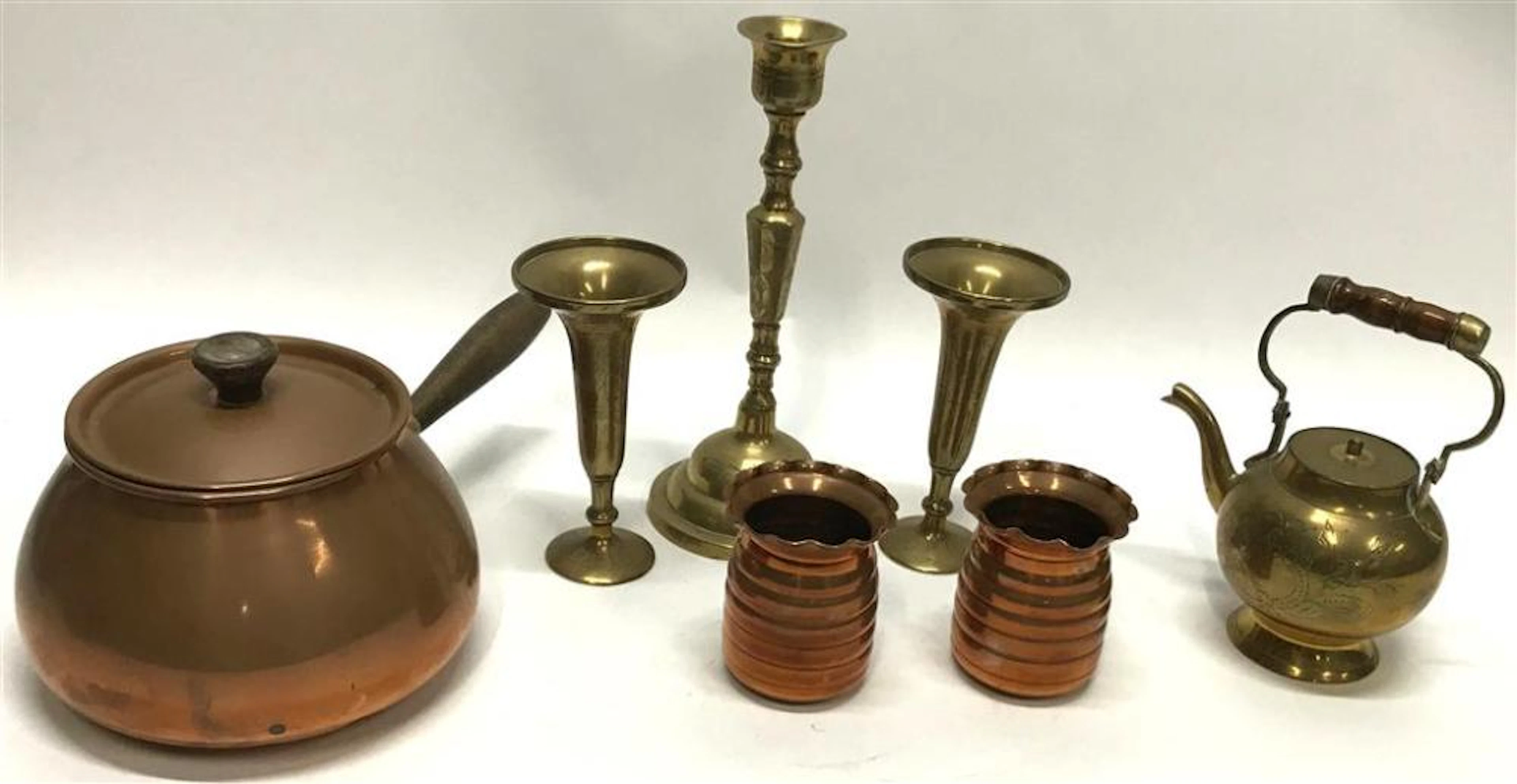 A Collection Of Copper & Brass Items,