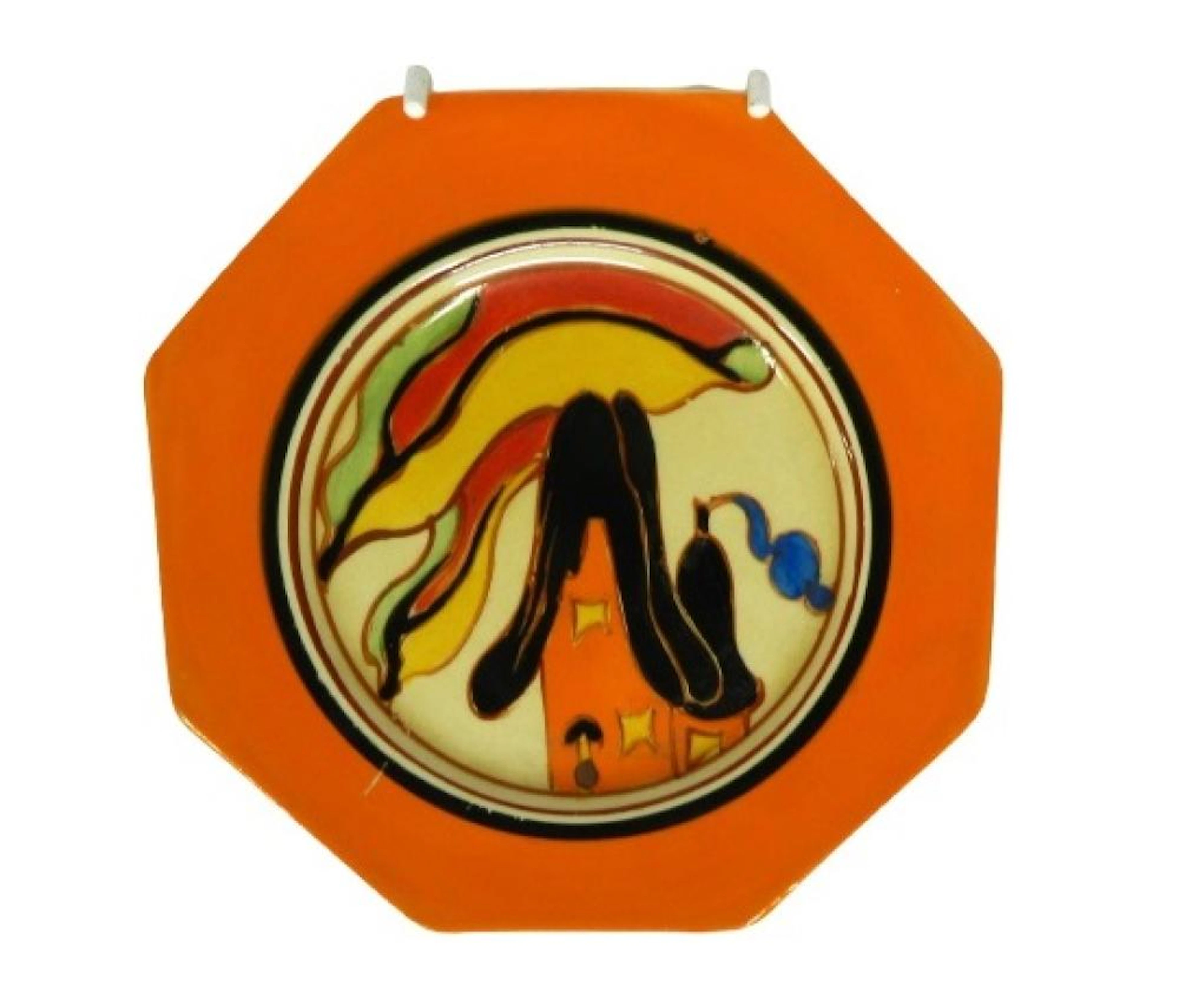 A Clarice Cliff Fantasque Orange House Plate, c.1930,