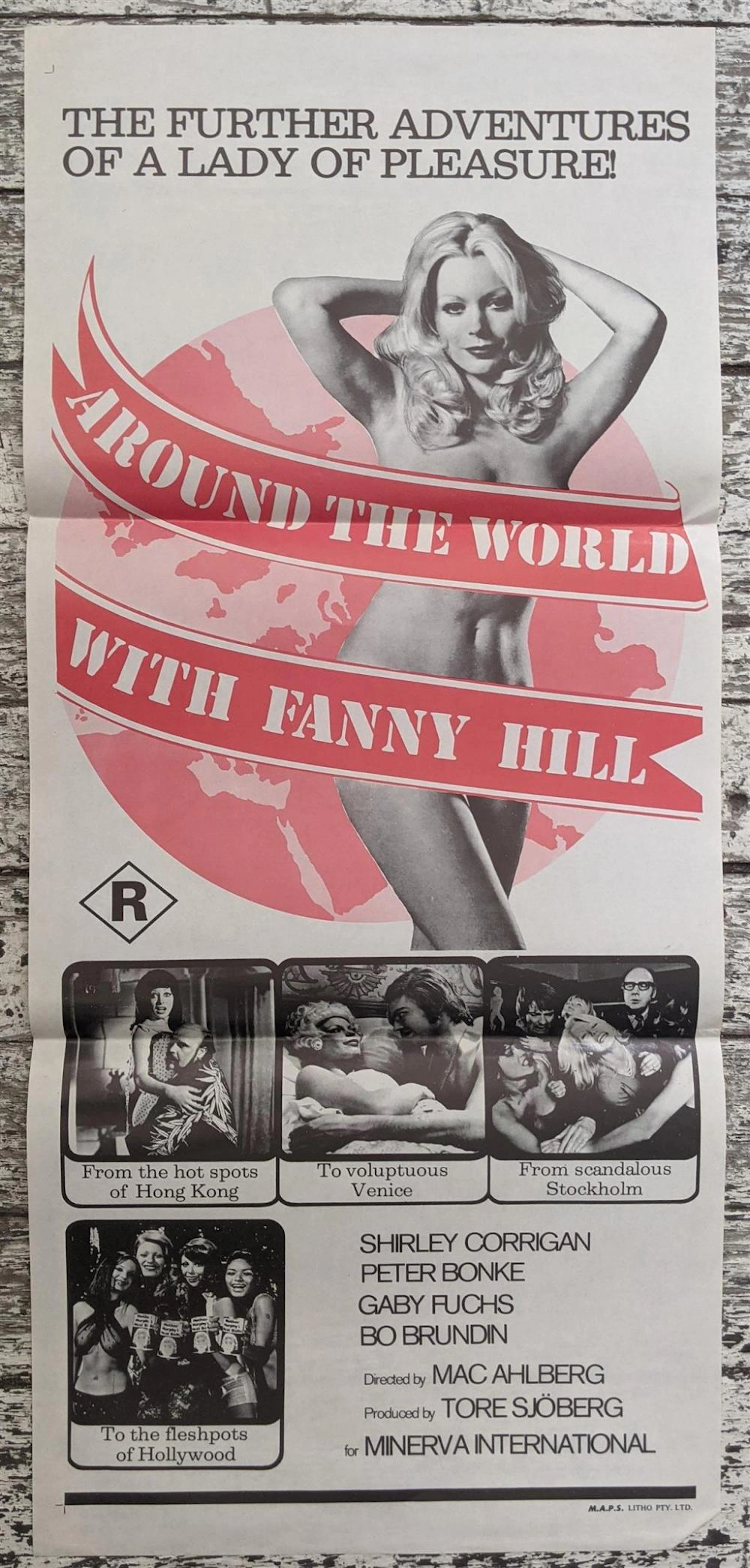 Around The World With Fanny Hill. Australian Daybill Movie Poster.