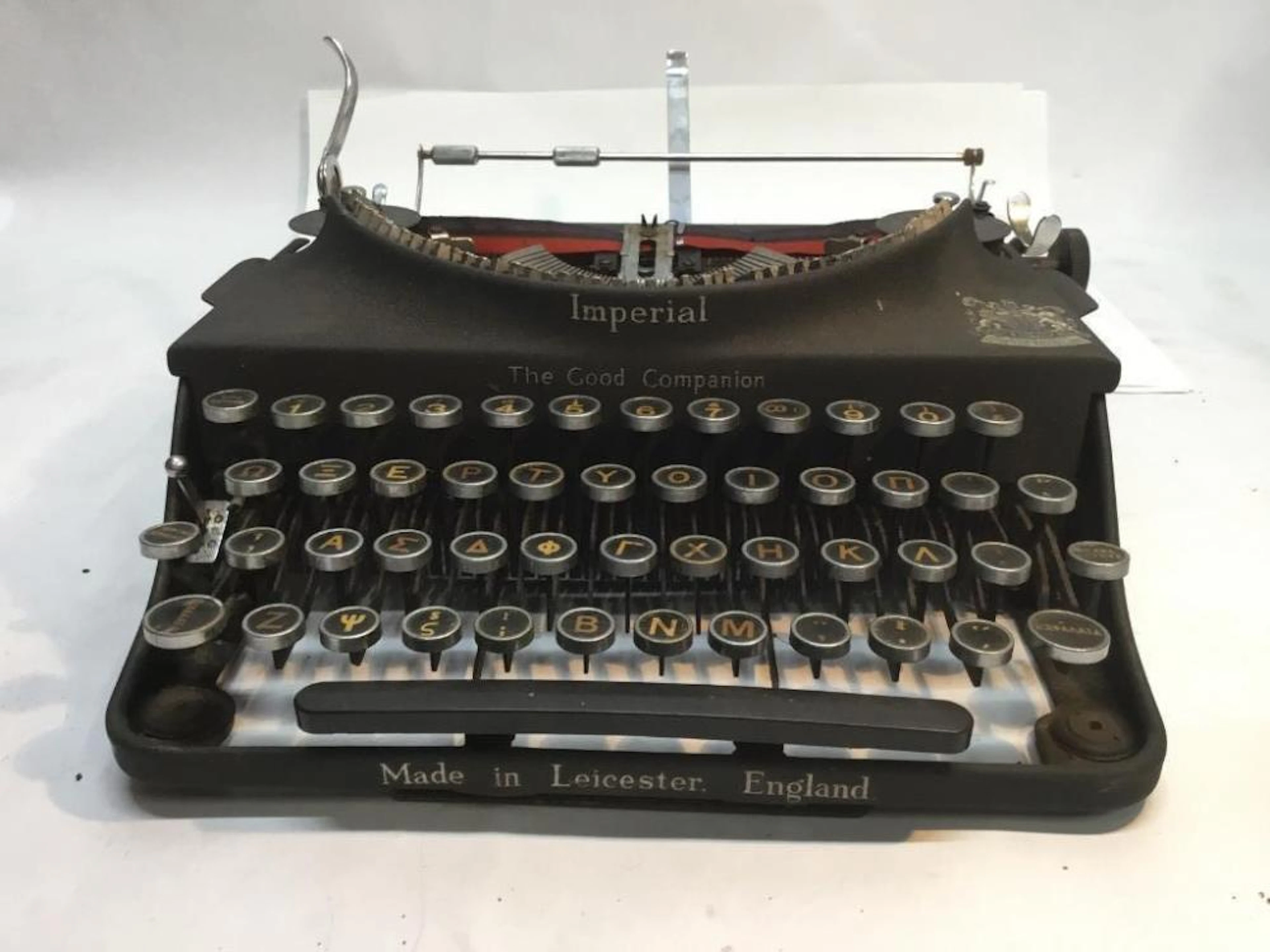 1949 Imperial Model T "The Good Companion" Typewriter, Greek Alphabet