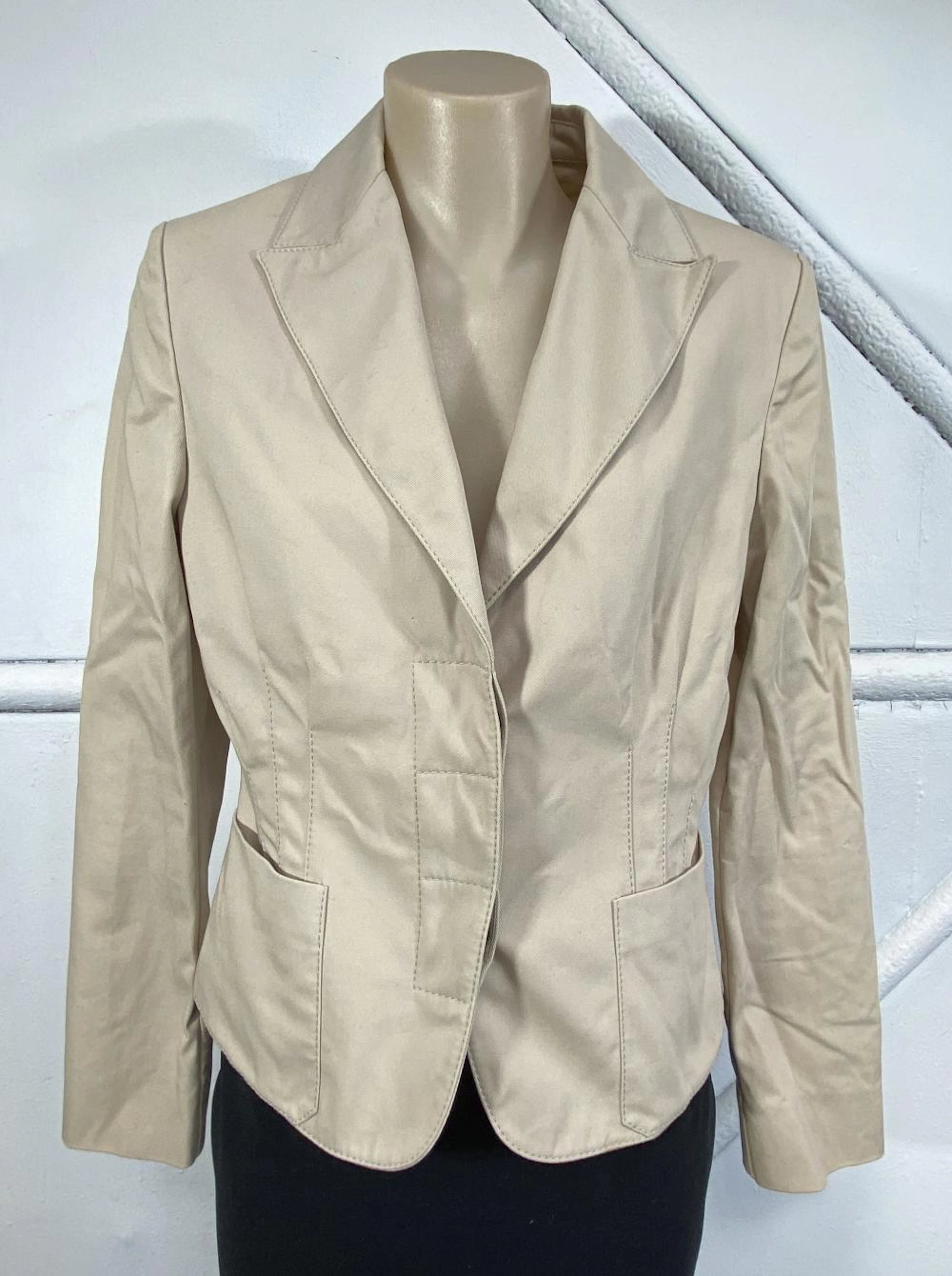 Gucci, Italy: Bone Cotton Drill Fitted Jacket
