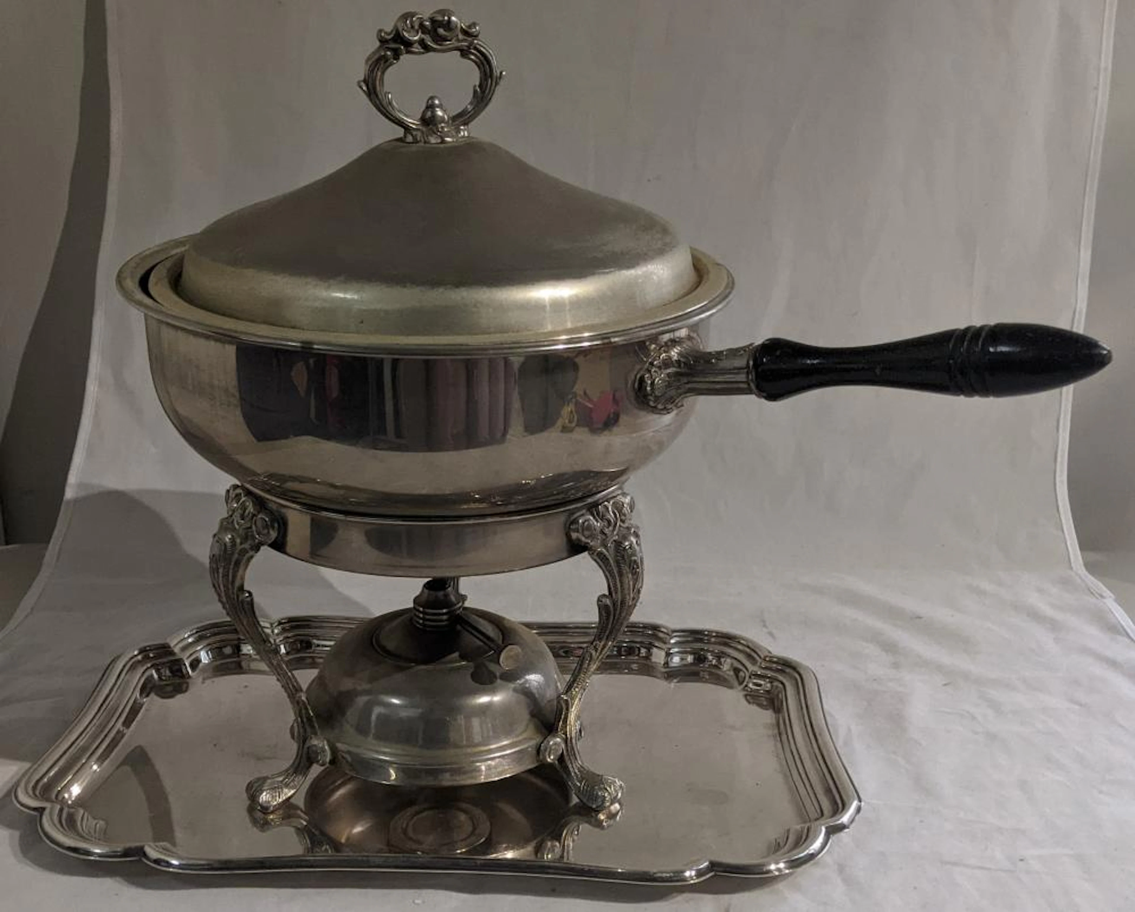 Parrafin Heated Serving Platter With Tray