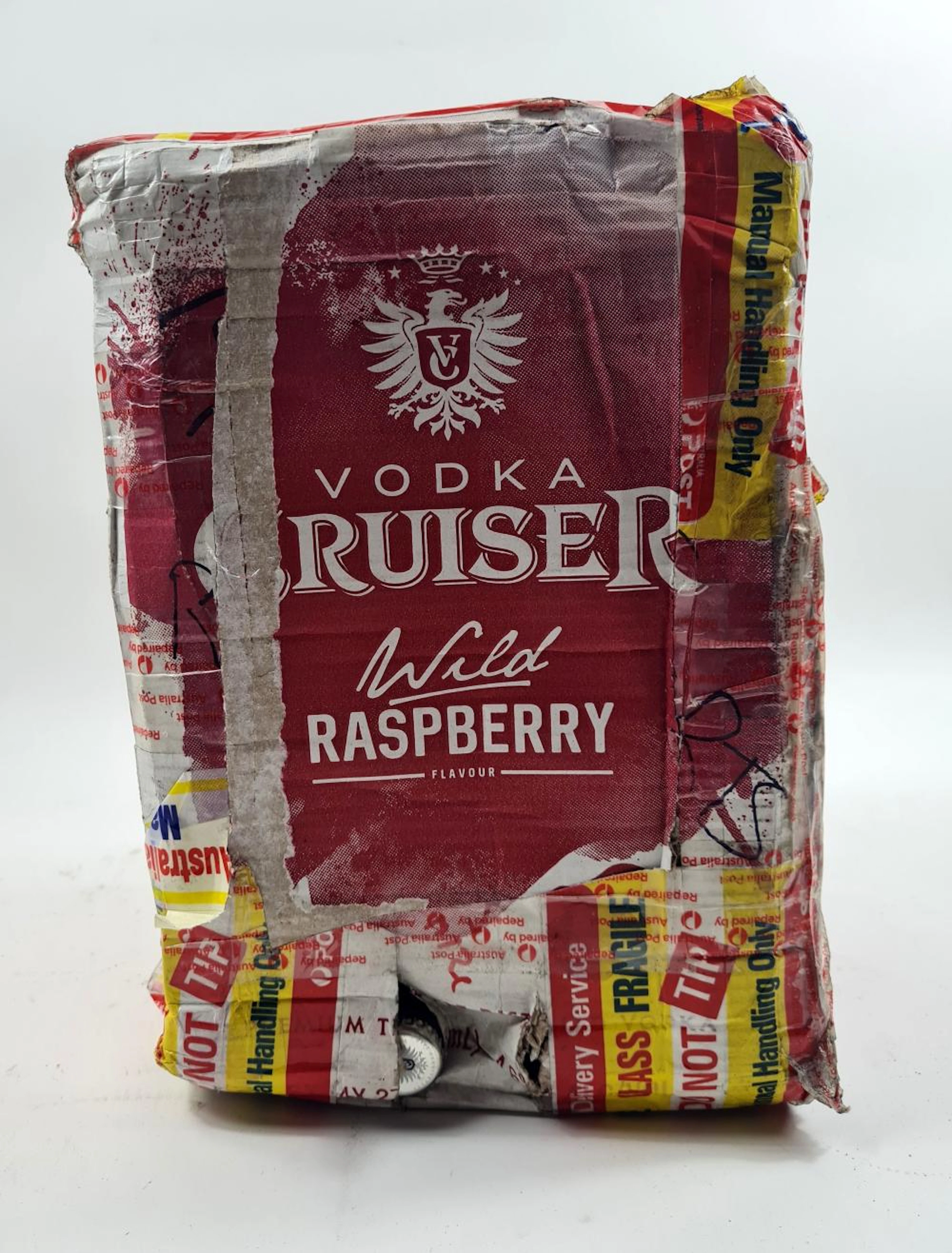 A box of Vodka Crusiers Wild Raspberry 24 x 275ml
