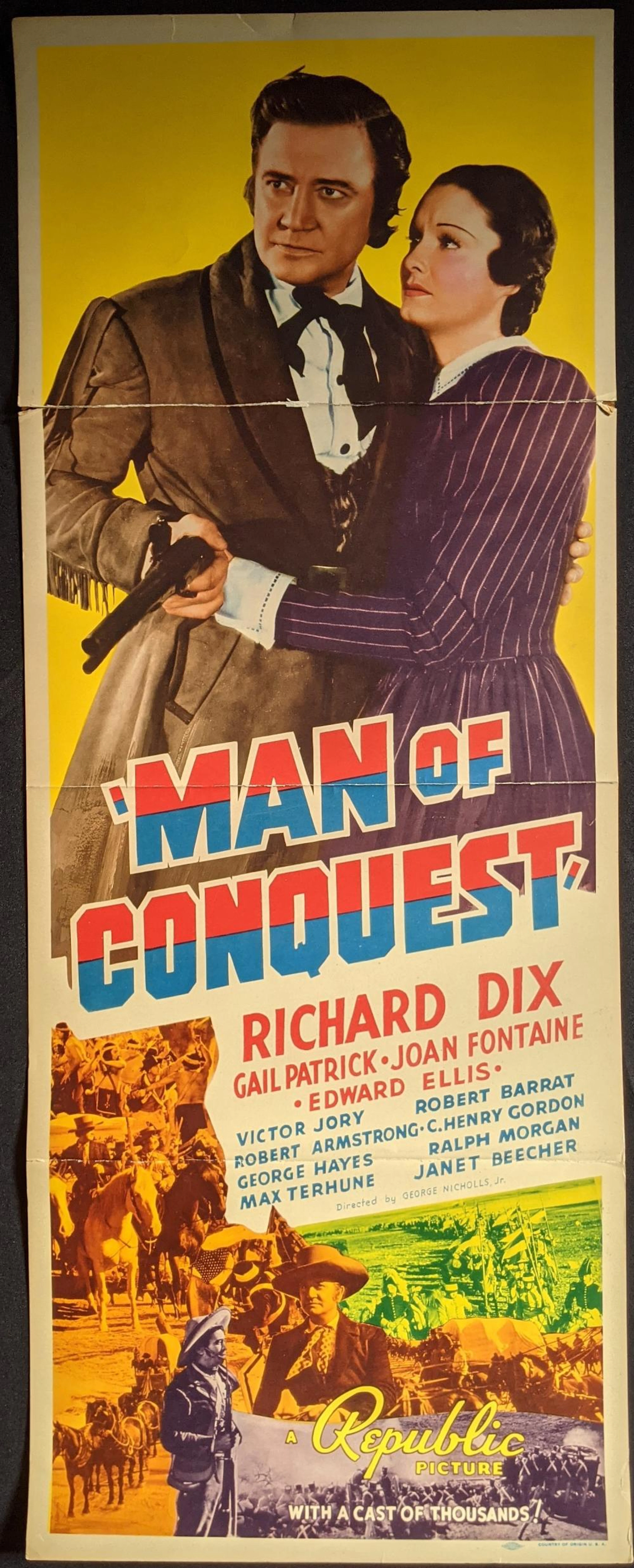 Man Of Conquest, Starring Richard Dix, 1939, USA Daybill