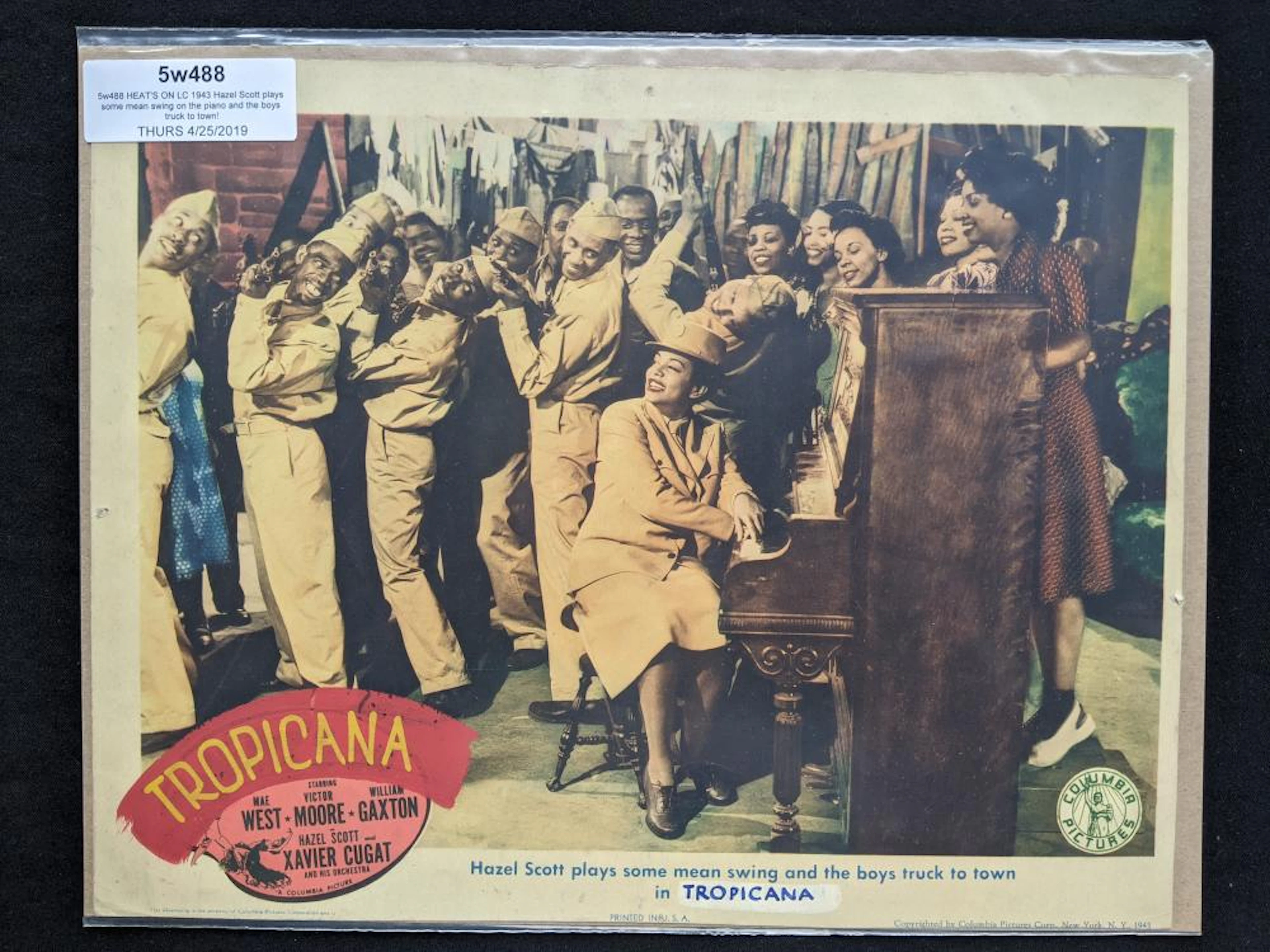 Tropicana, Starring Mae West. 1943, USA Lobby Card.