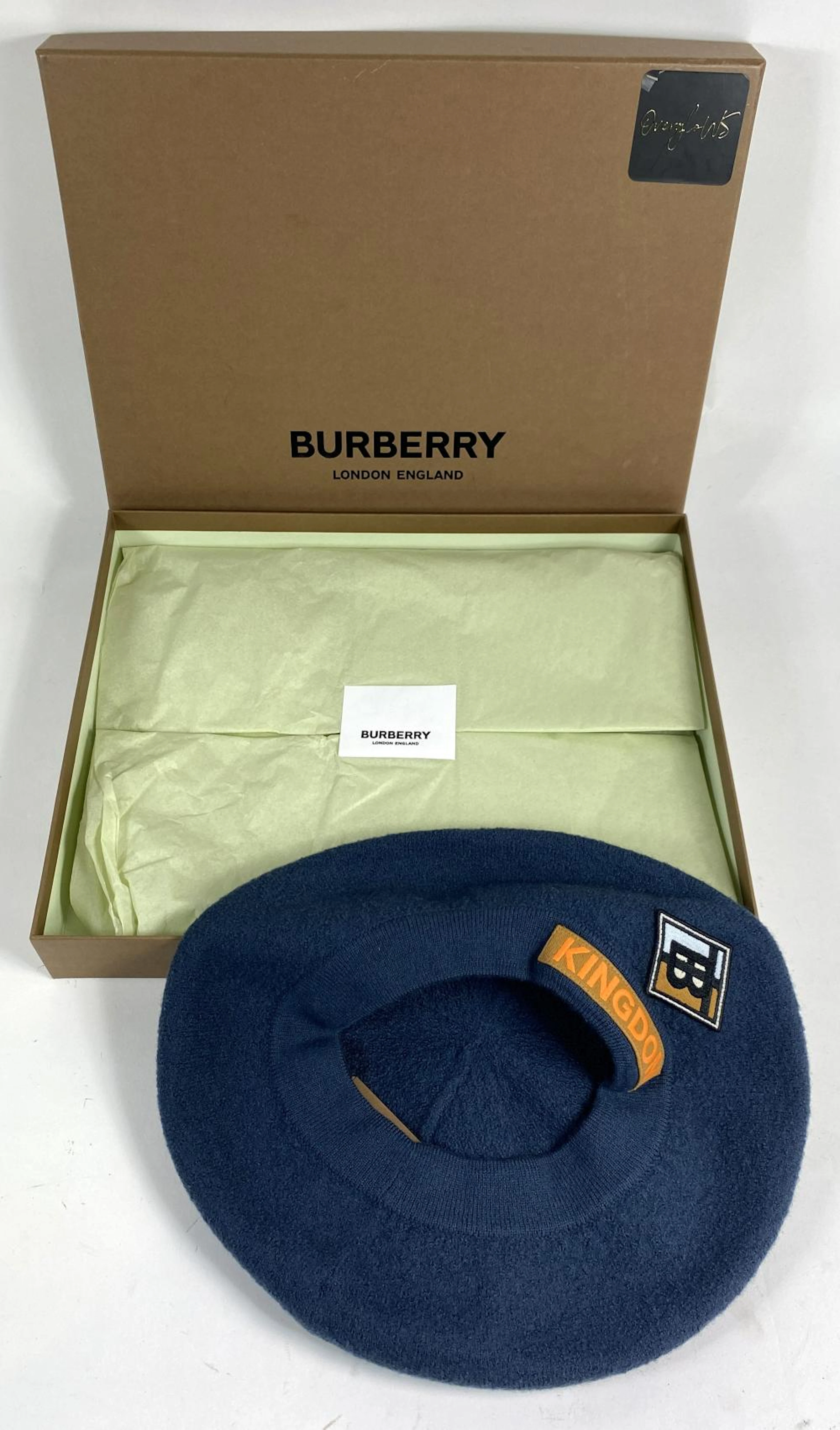 Burberry, London: B Kingdom, Dark French Blue Felted Wool Knit Beret