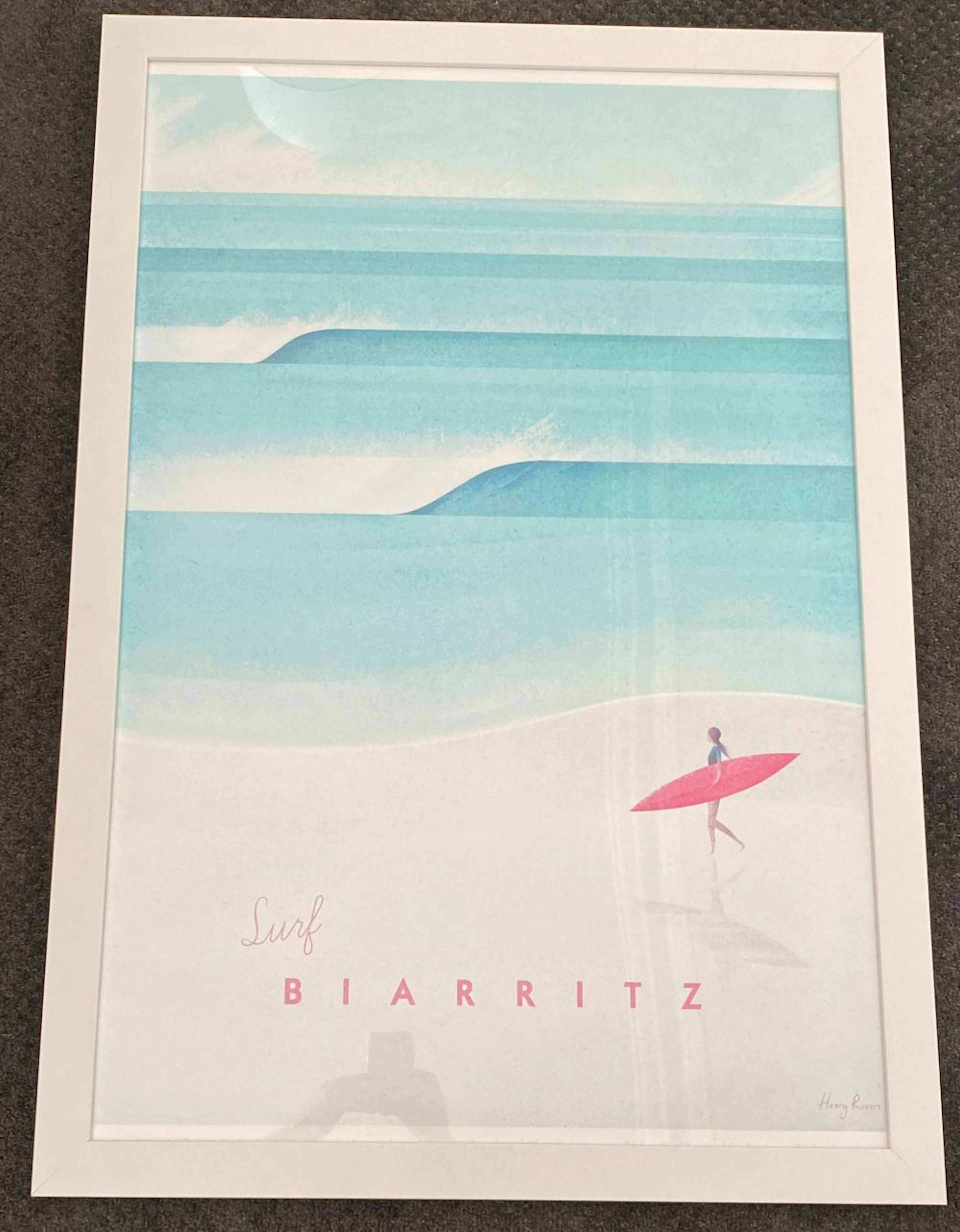 A Henry Rivers "Surf Biarritz" Framed Print