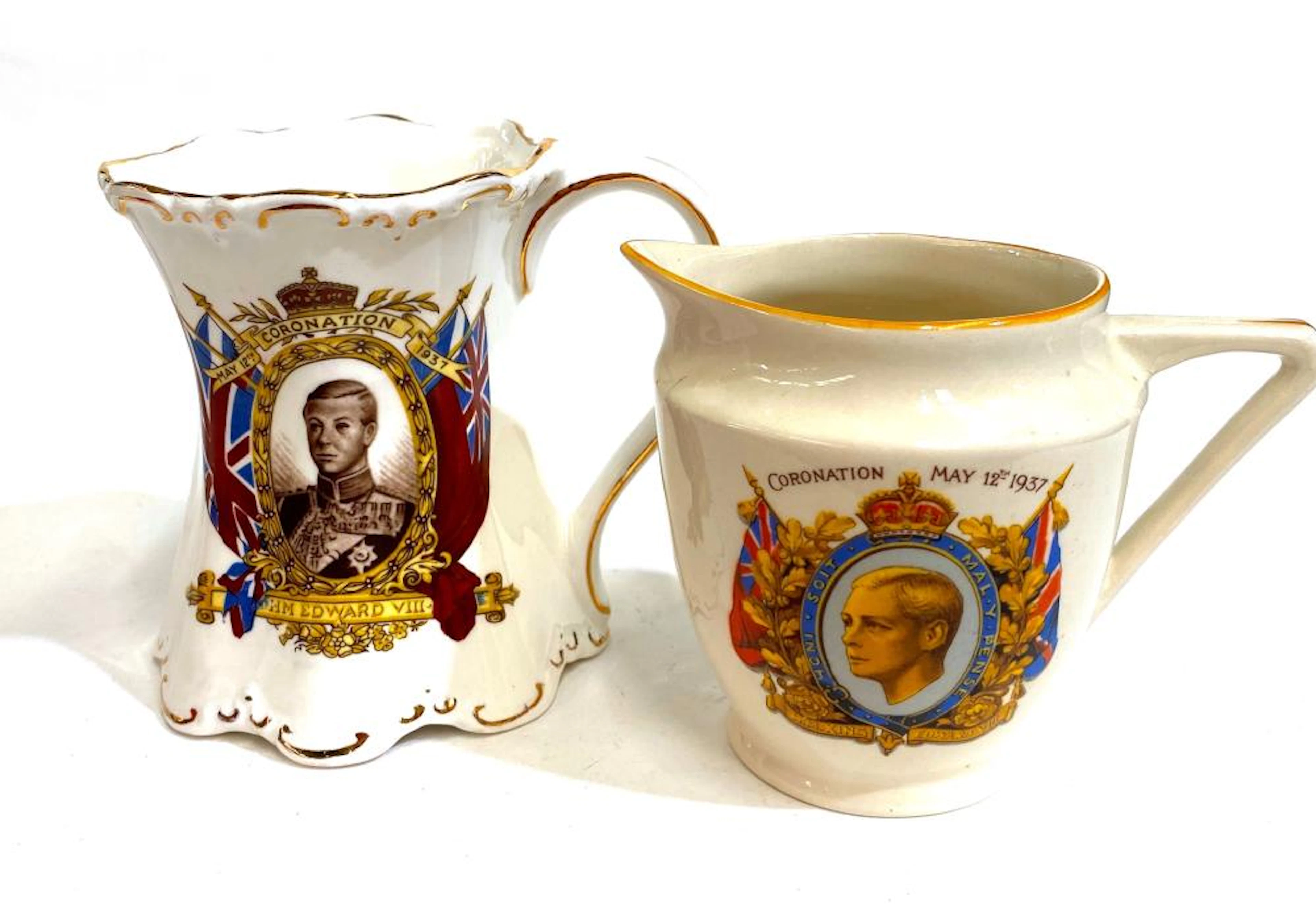 A King Edward VIII Coronation Commemorative Cup & Jug, 12th May 1937, St George