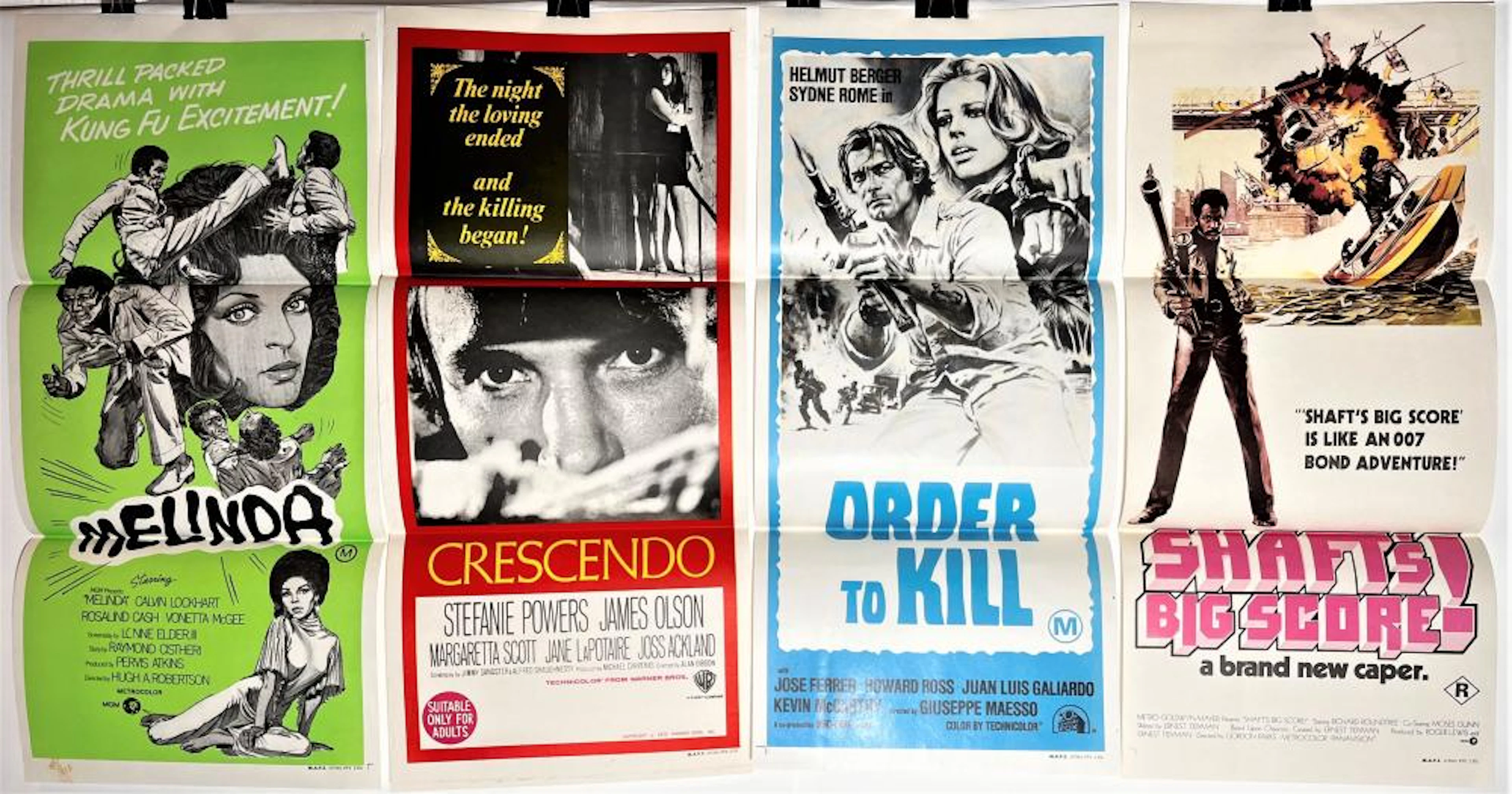Four Original Australian Colour Movie Day Bills including...