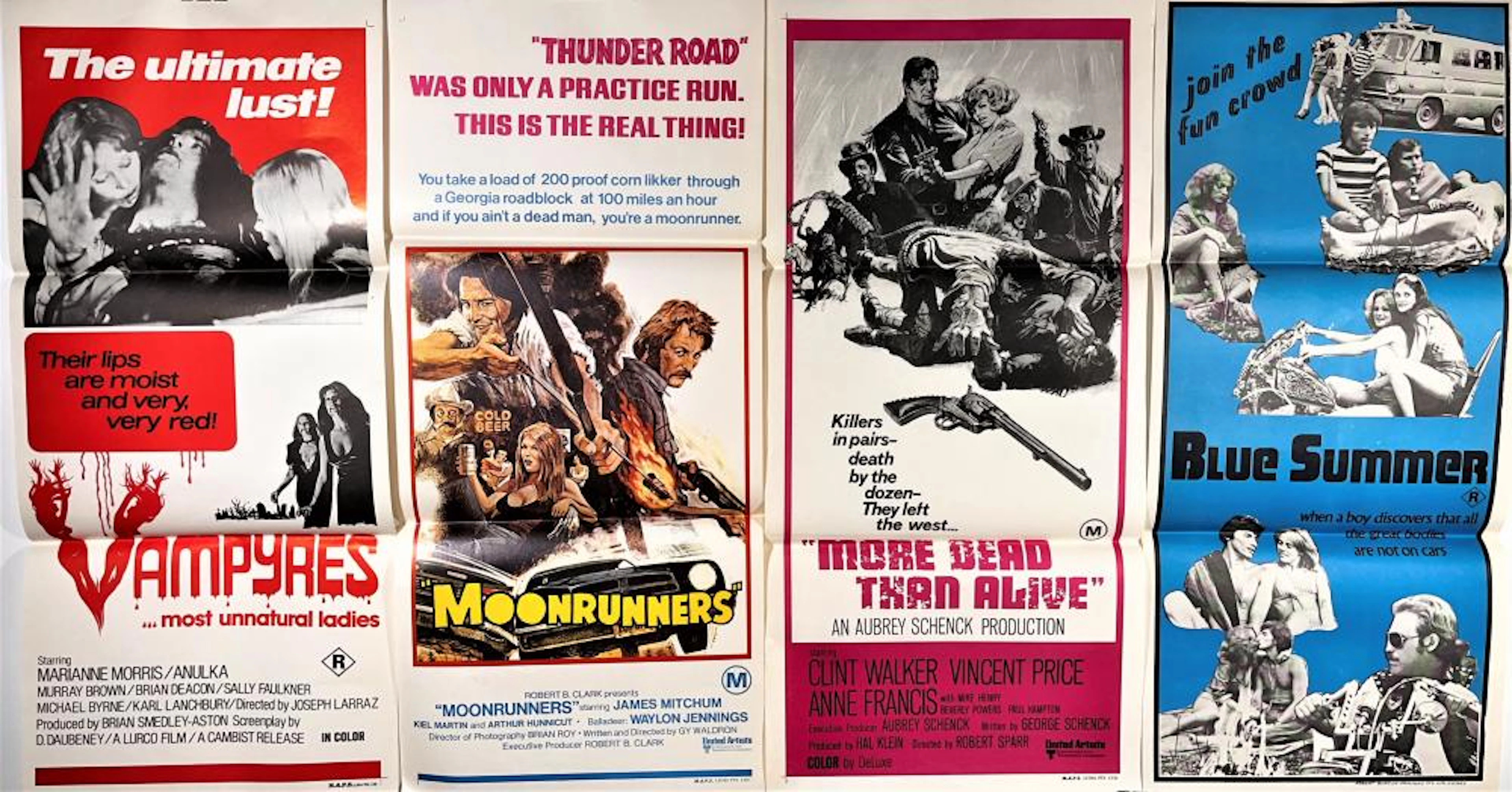 Four Original Australian Colour Movie Day Bills including...