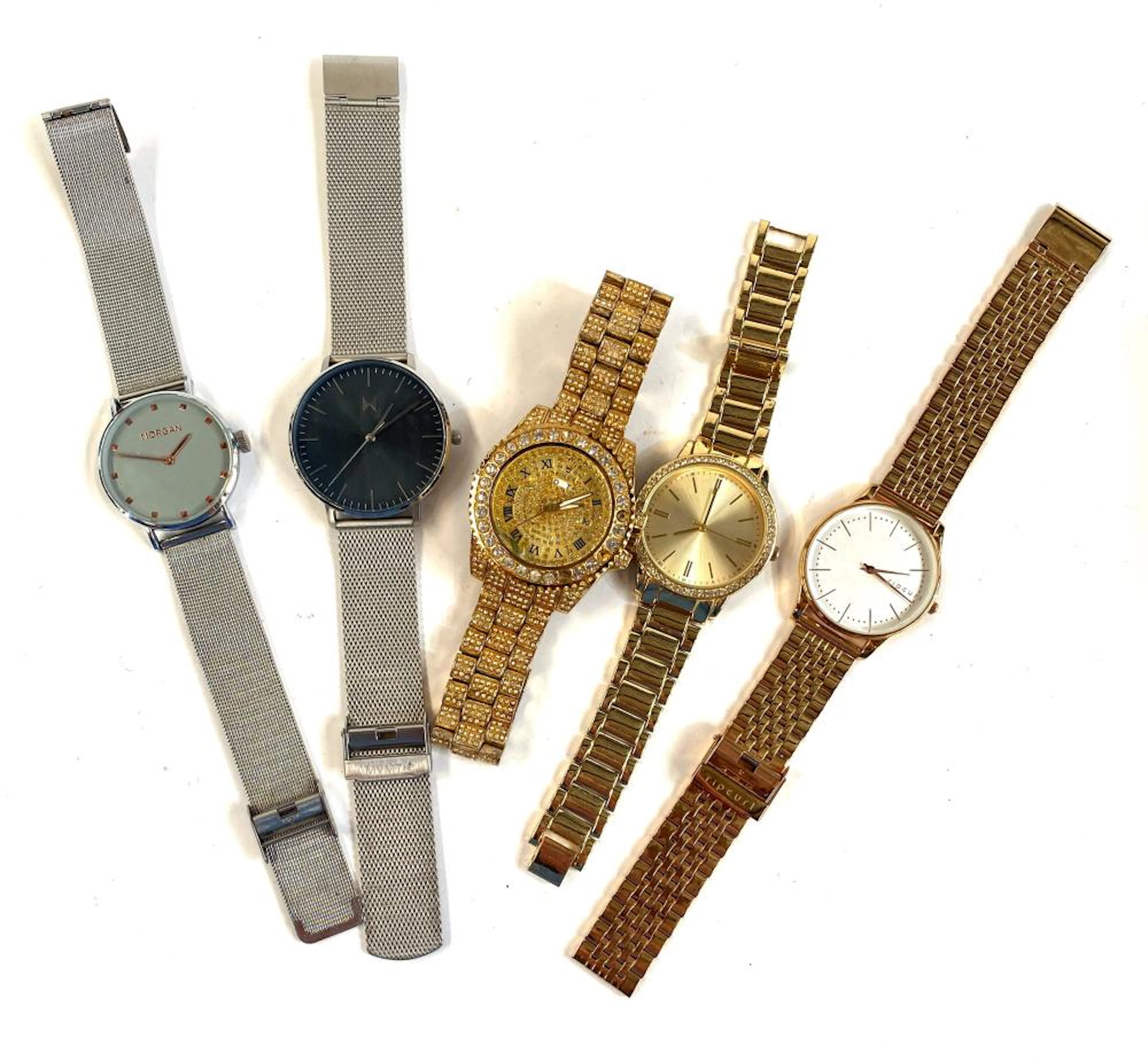 Five Wrist Watches marked Morgan, Rip Curl, MVMTH