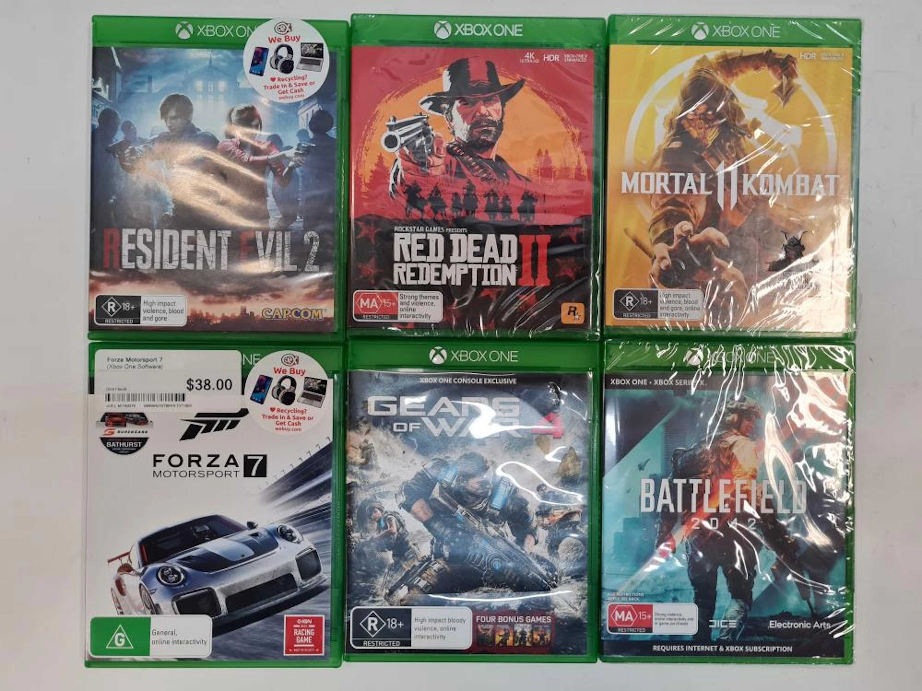 Six XBOX ONE games including Resident Evil 2