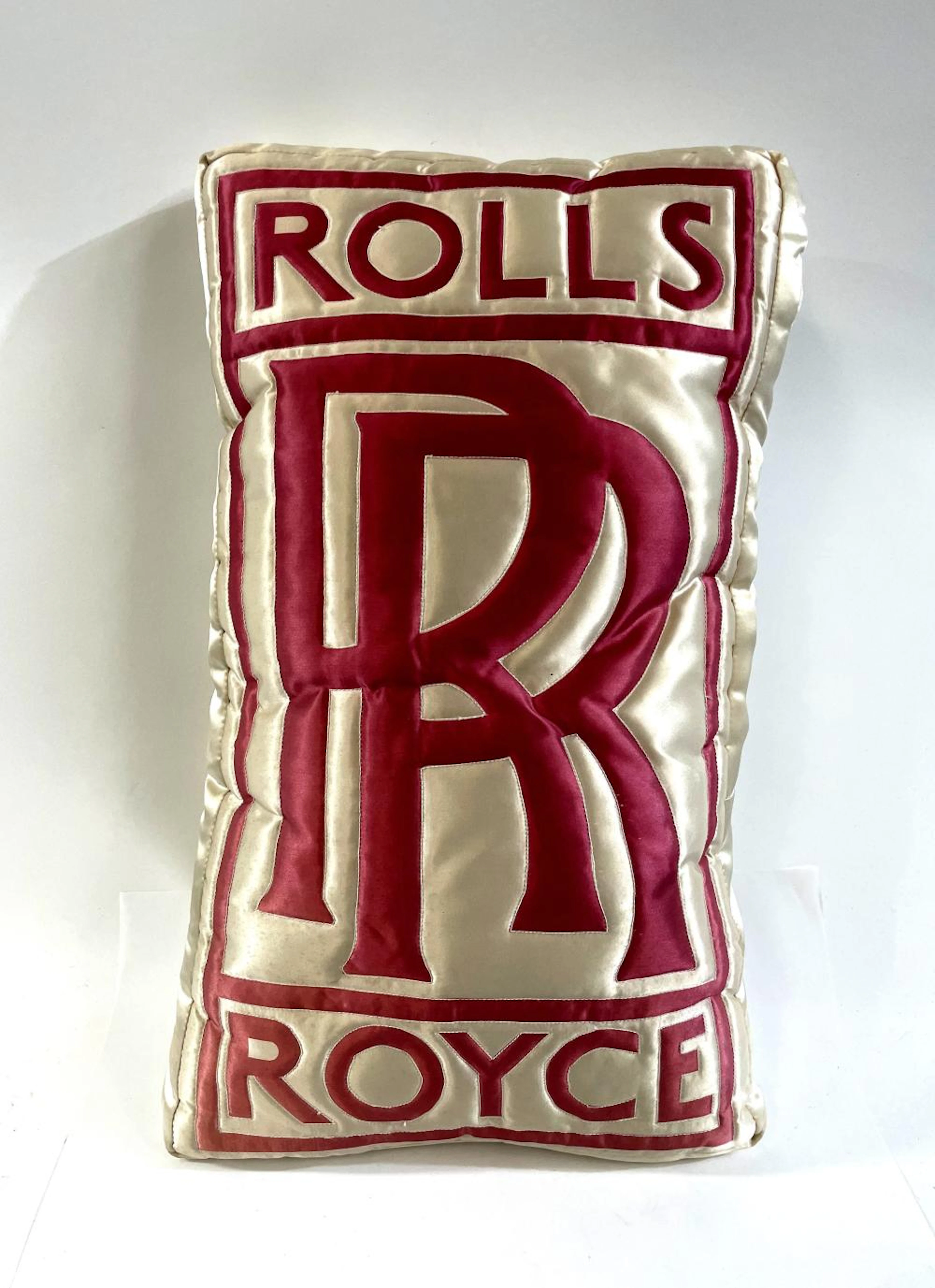 A Vintage Rolls Royce Silk Satin Car Pillow
