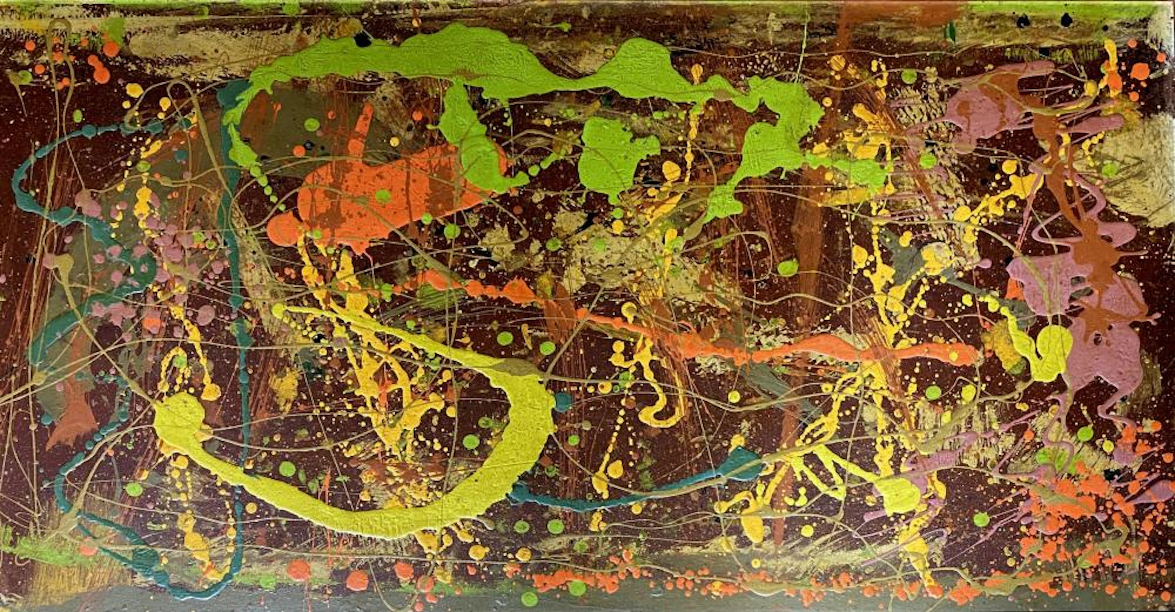 In Style of Jackson Pollock, USA , Untitled, Enamel on board