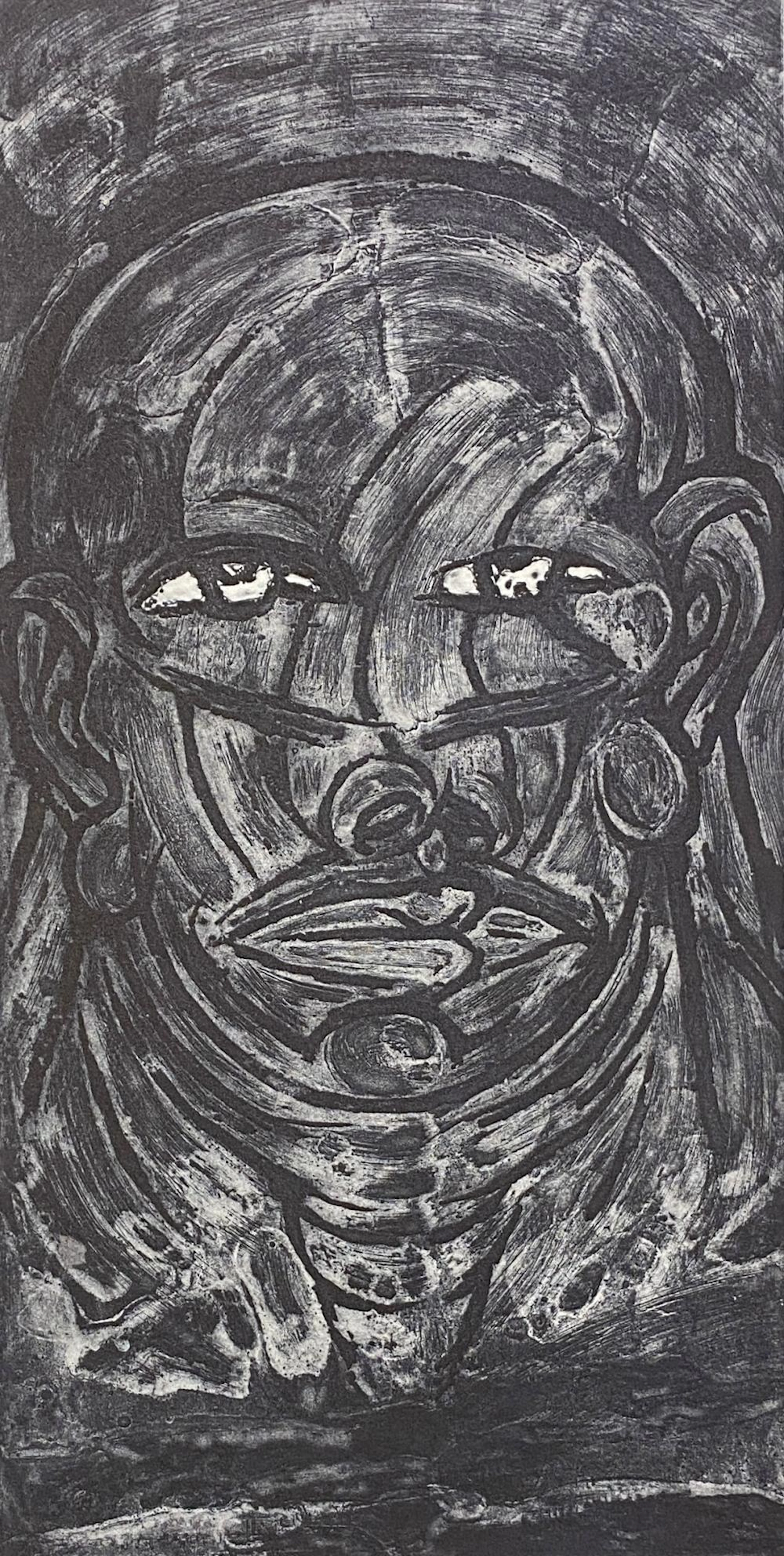 Jaume Plensa, Spain (b.1955), Untitled Portrait, Deep bite aquatint ed. 24/55