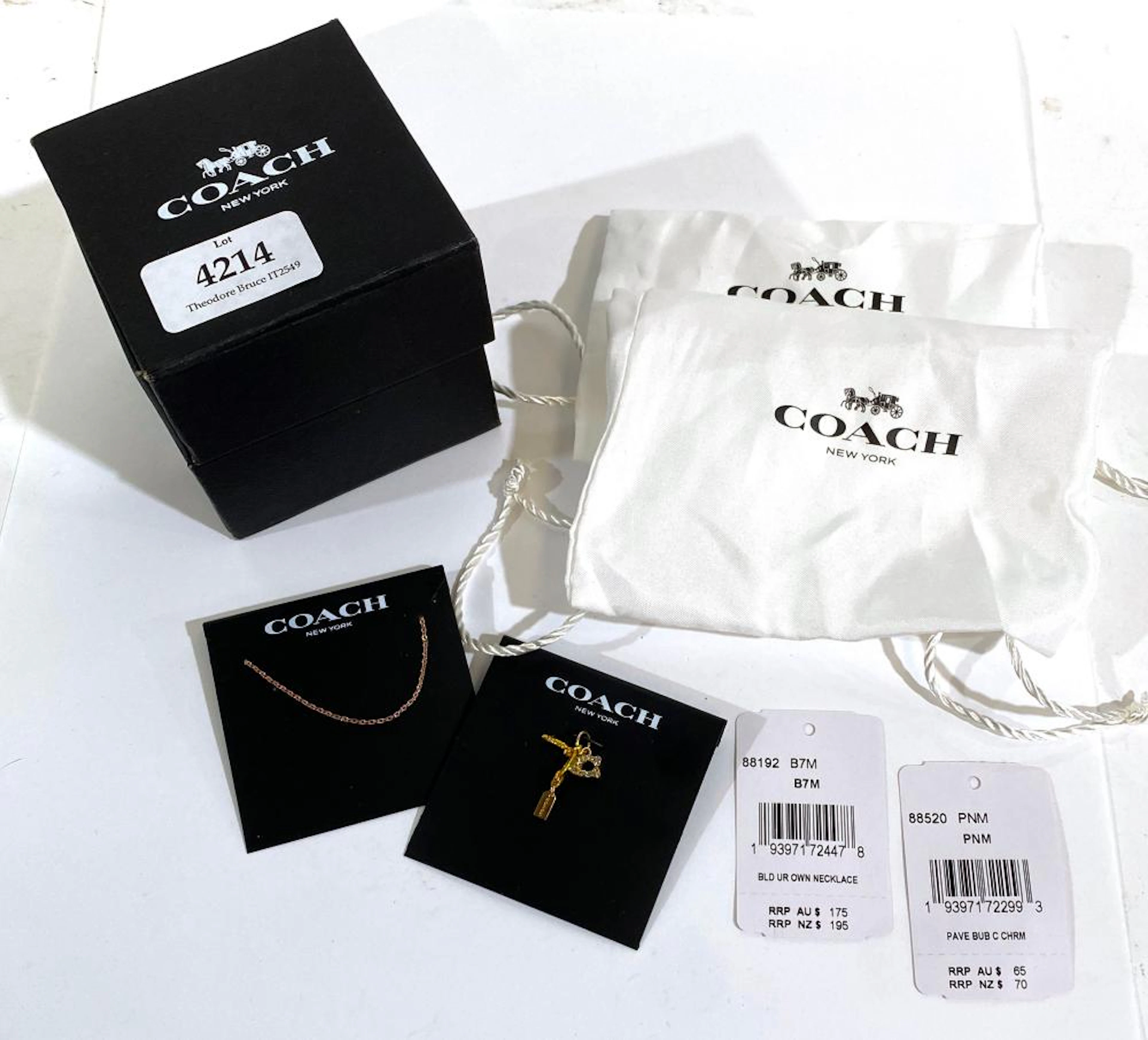 A Necklace & Charm Pendant marked Coach