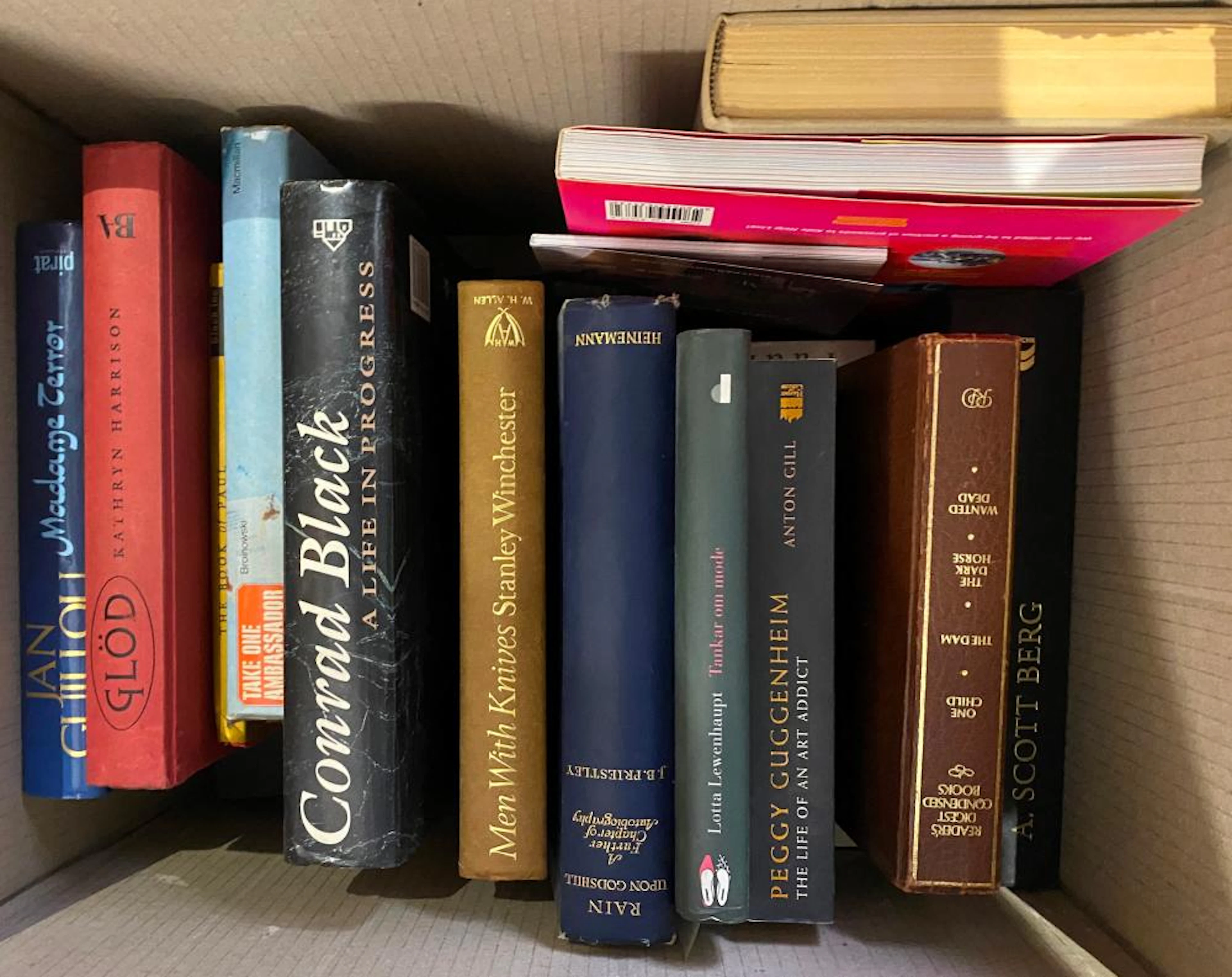 Three Boxes of Books including Peggy Guggenheim, Australian Artists