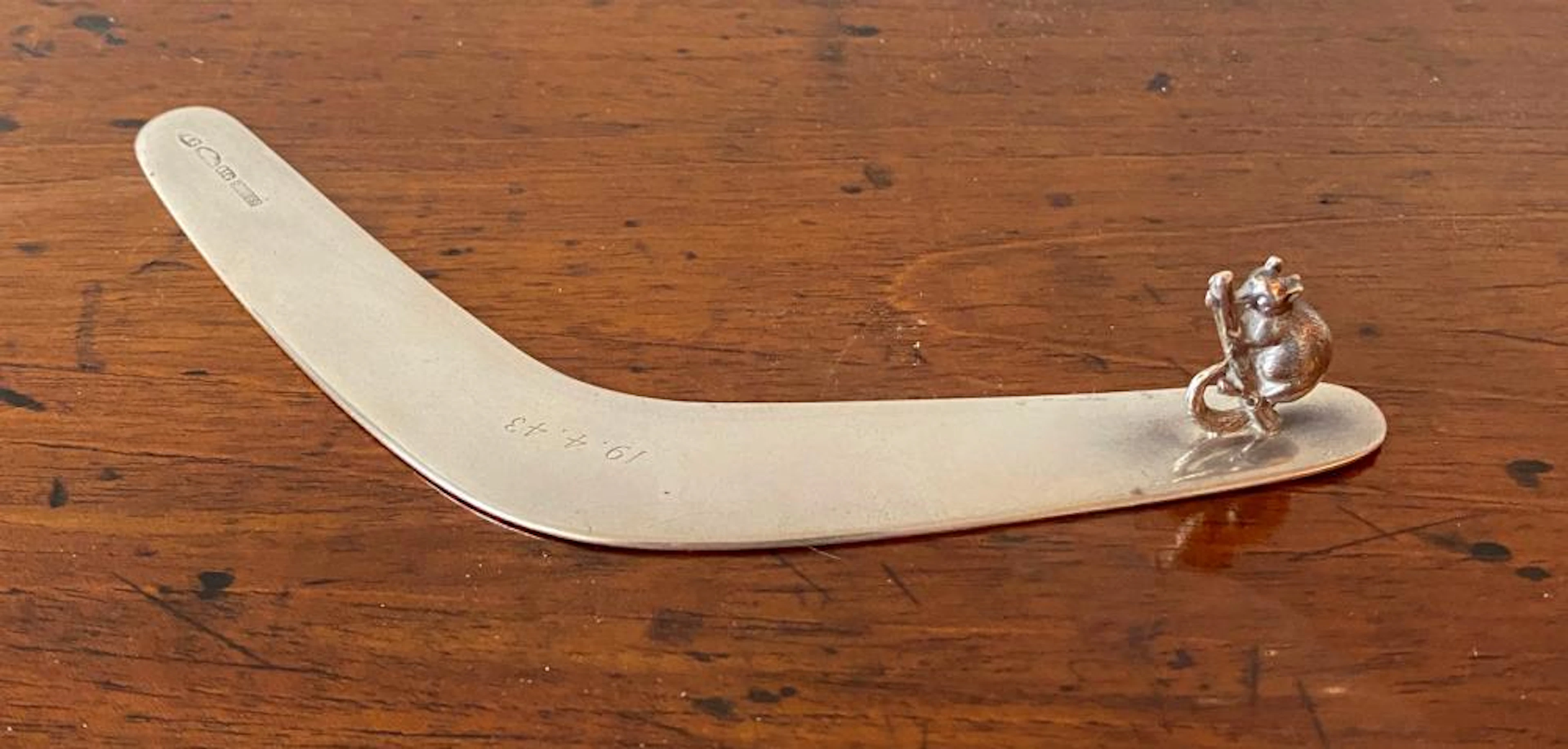 A Sterling Silver Australian Boomerang with Possum Motif