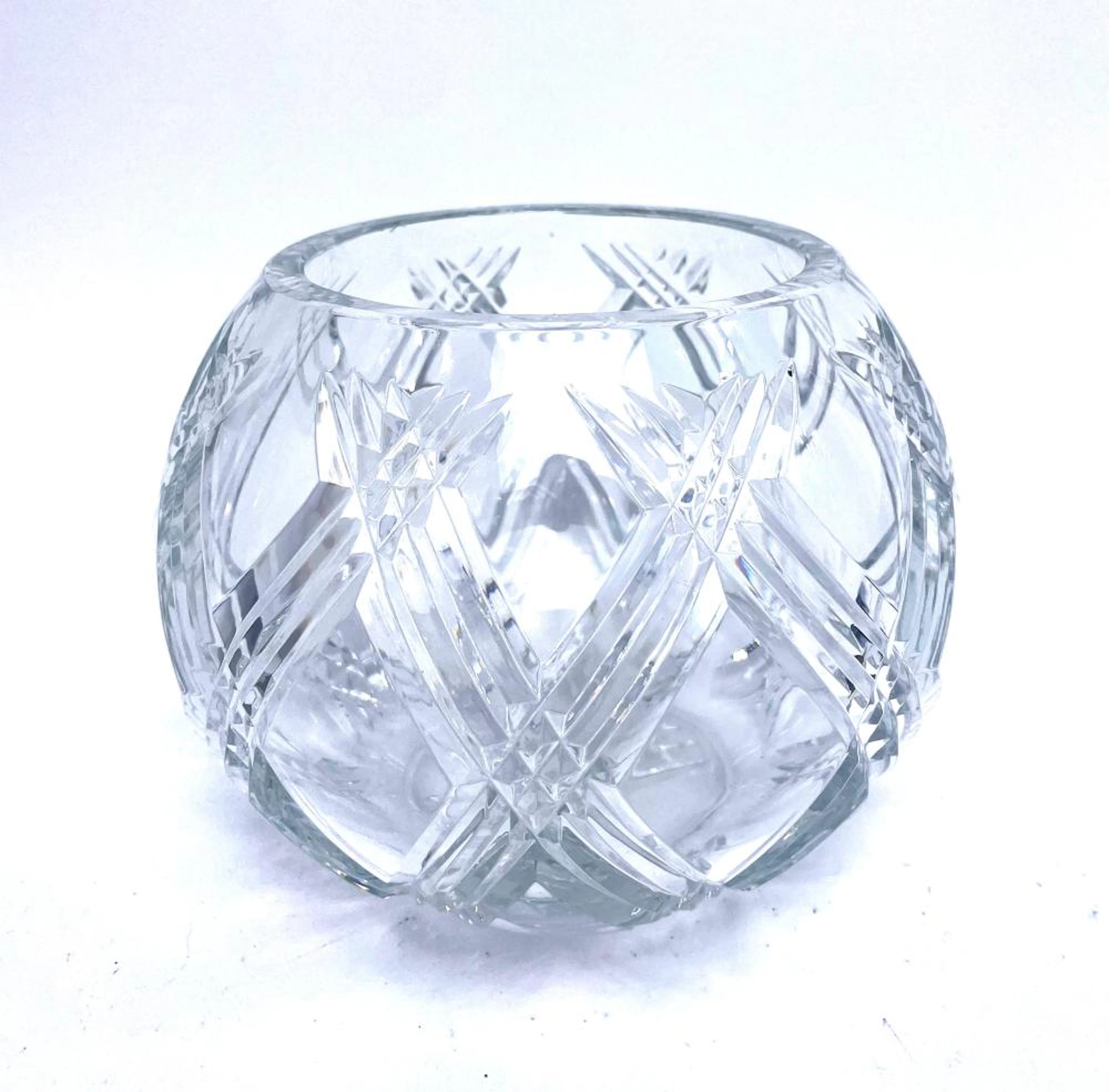 A Crystal Bohemia Ovid with Cross Hatched Detail