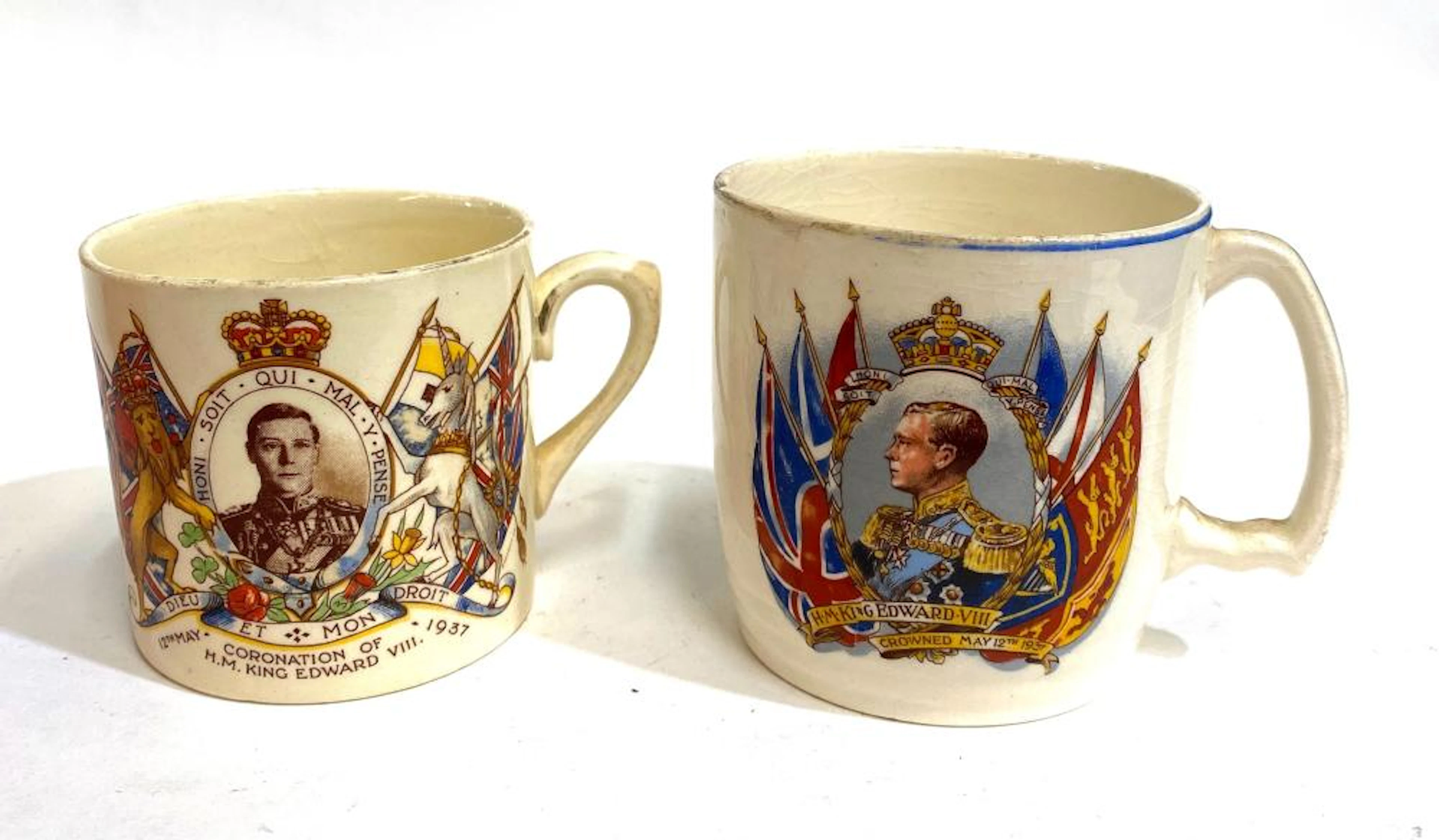 Two King Edward VIII Coronation Commemorative Cups