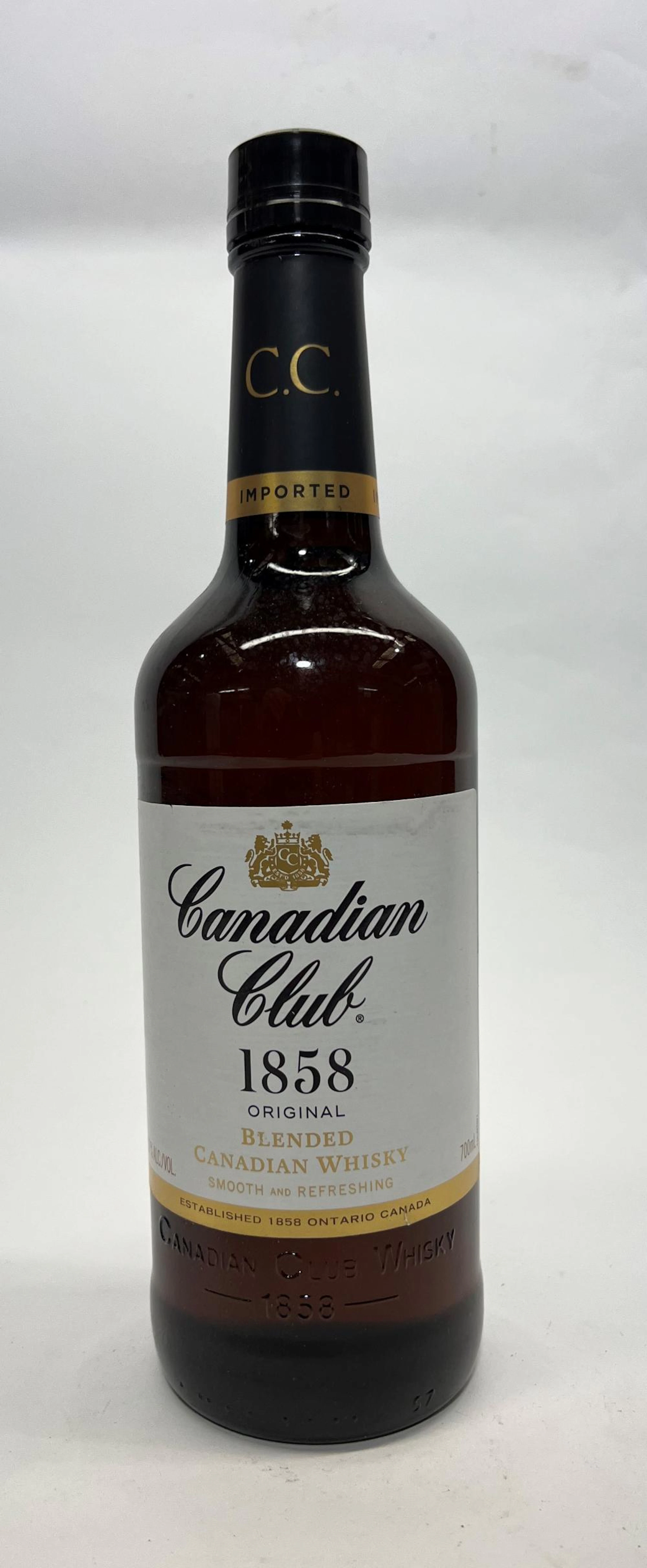 One Canadian Club 1858 Blended Canadian Whiskey, 700 ml bottle