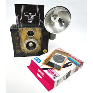 A Novelty Toy Camera with Sound & Light Effects & an iCam Novelty Phone Case