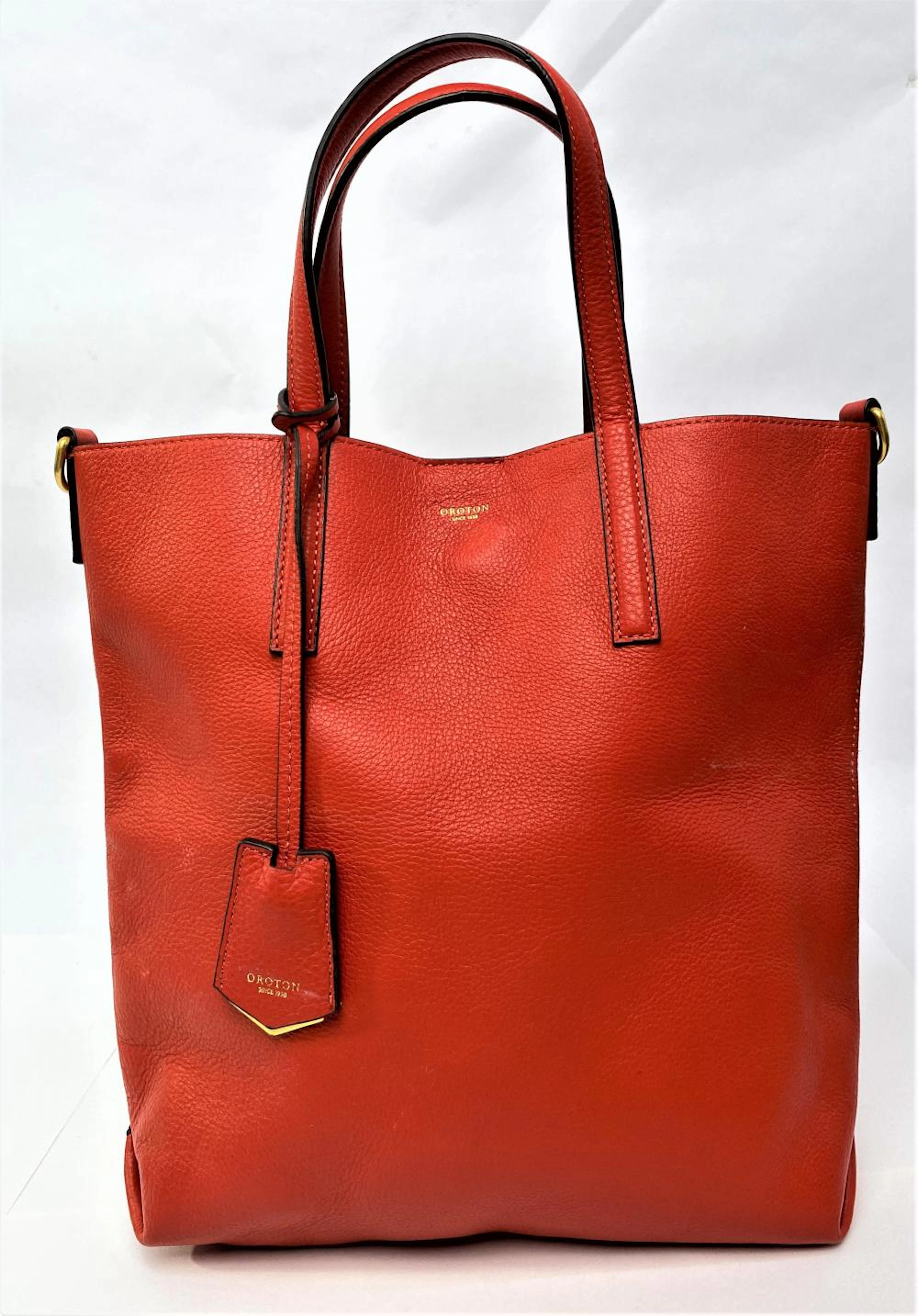 Oroton, Sydney: Orange Bubble Leather Tote Bag