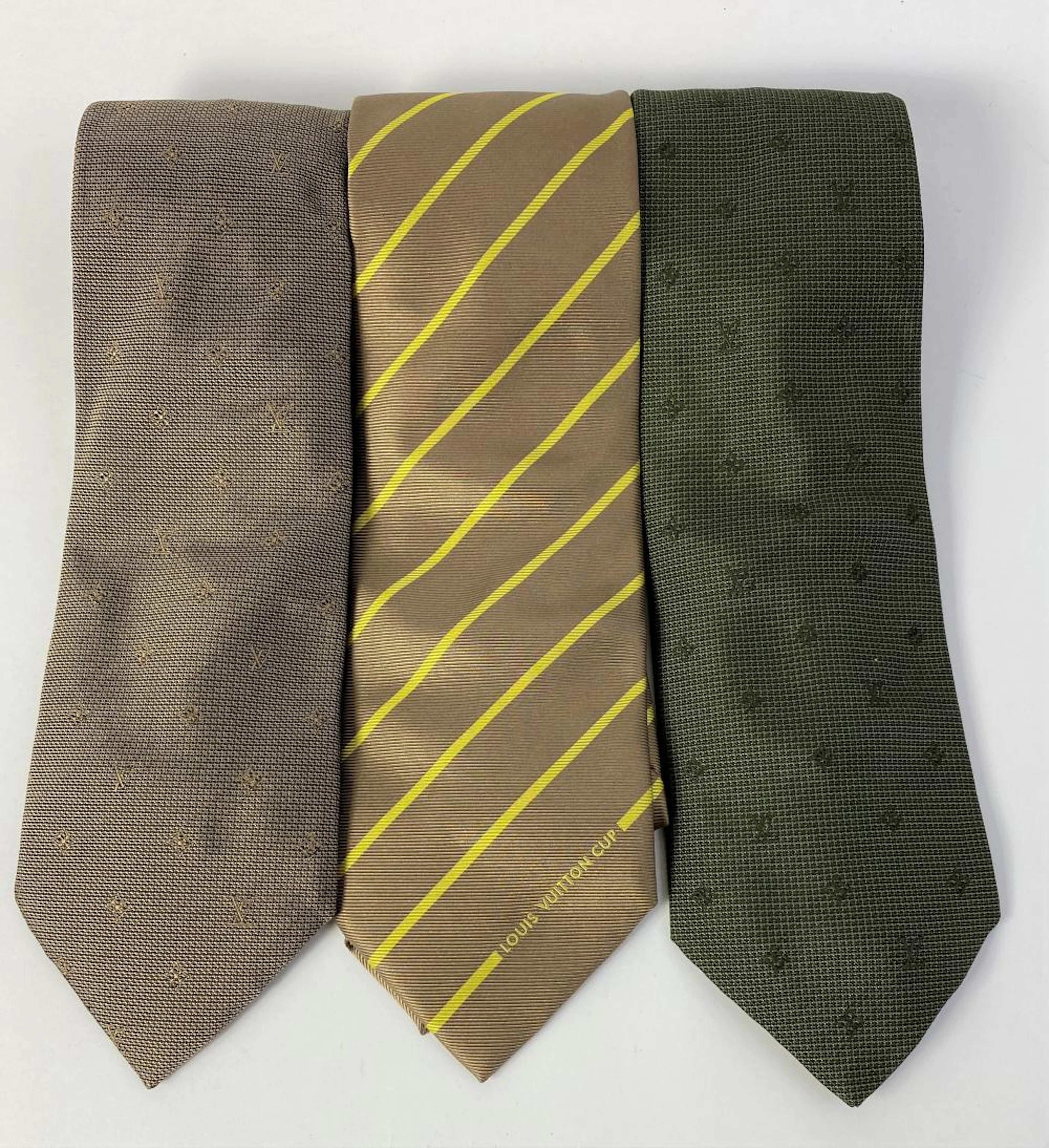Louis Vuitton, Paris: Three Gentlemens Ties in Brown & Green Tones