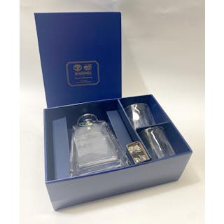 A crystal decanter & glass set marked Bohemia