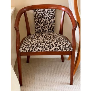 A Timber Black & White Floral Upholstered Occasional Chair