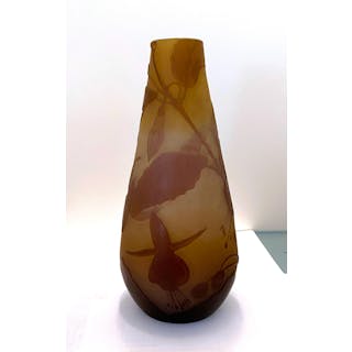 A Cameo Glass Vase, marked Galle