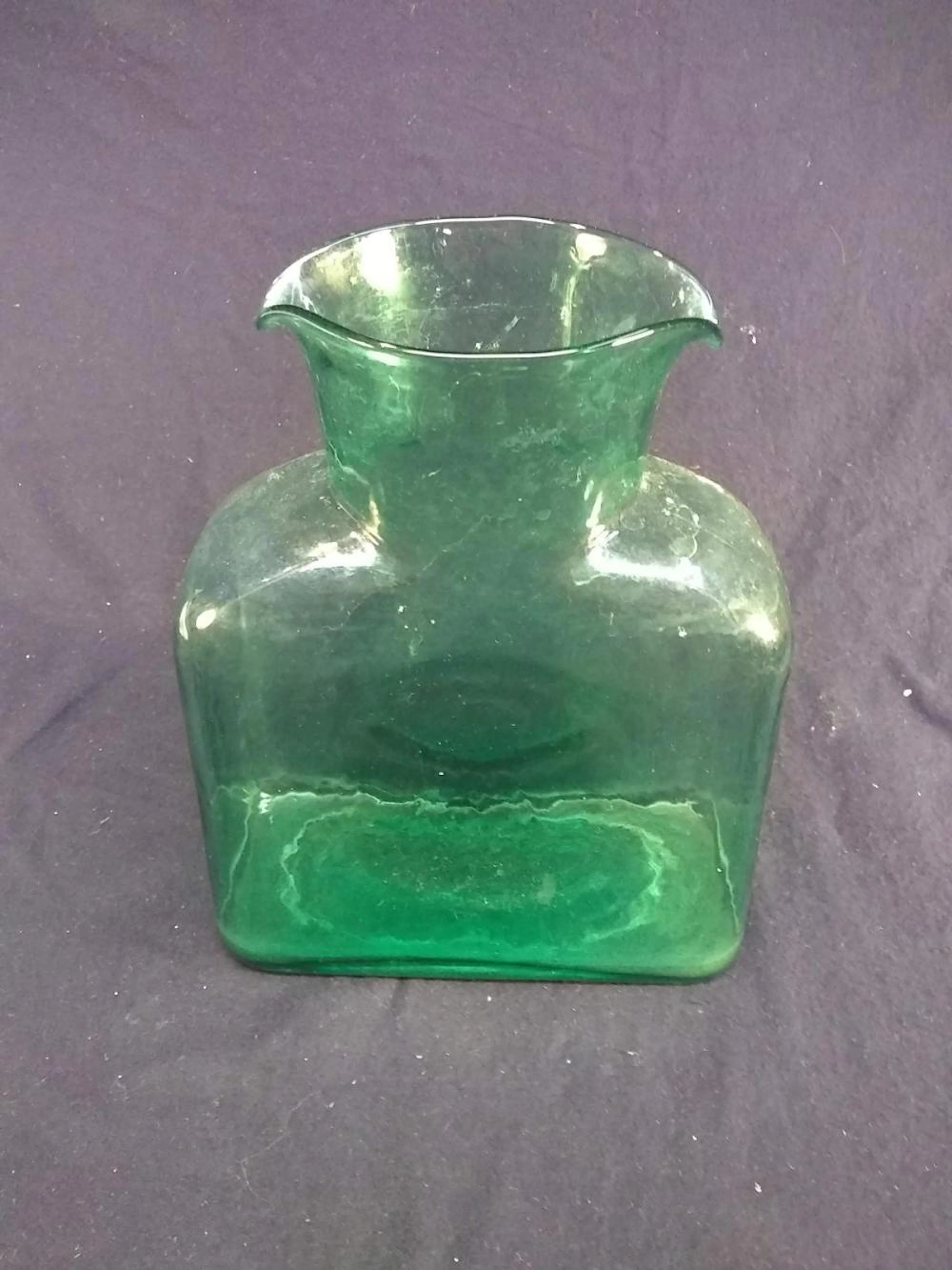 Blinko Vintage Art Glass Pinch Bottle - Green