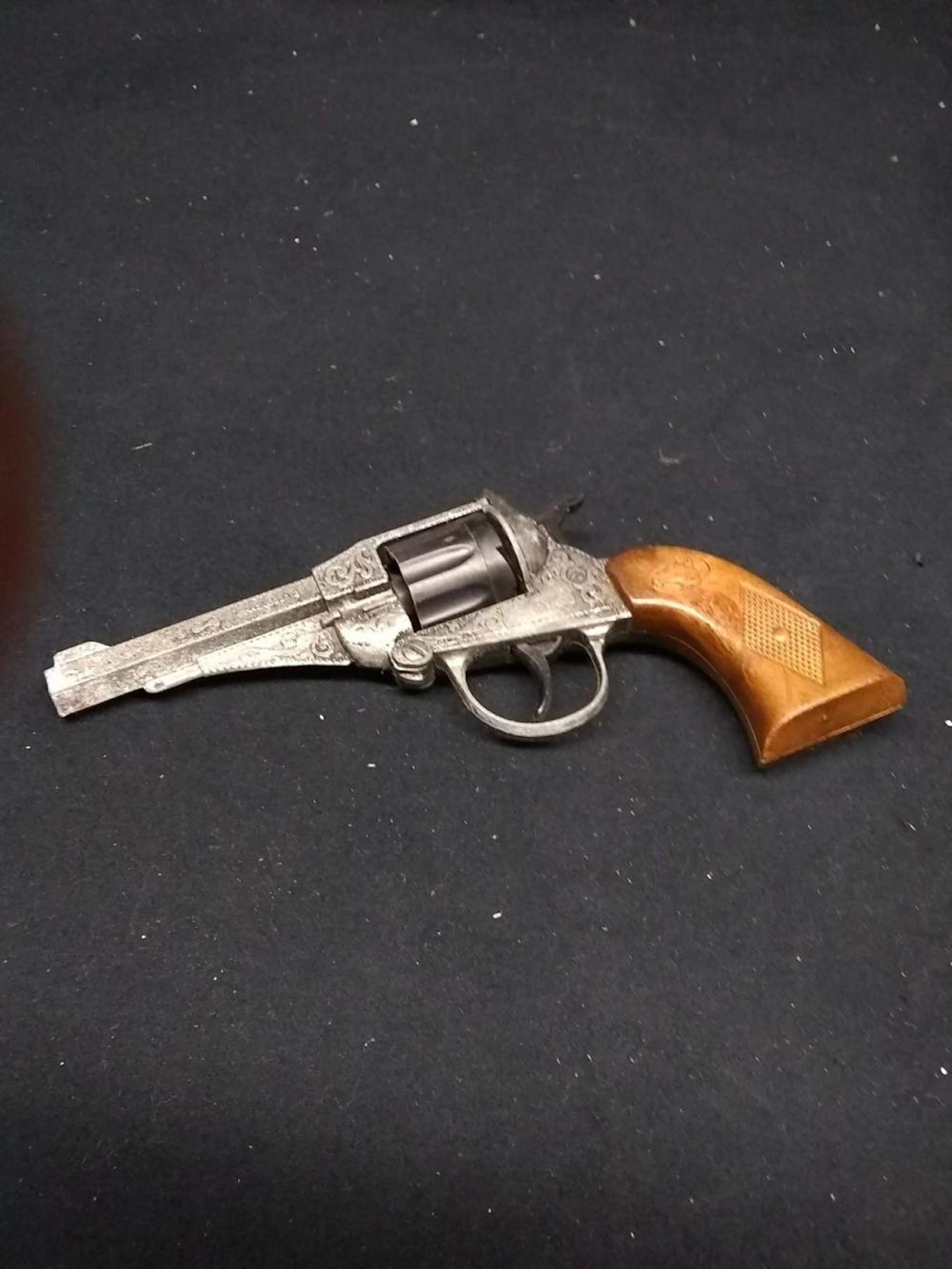 Vintage Italian Toy Cap Gun Revolver by Edison Giocattoli